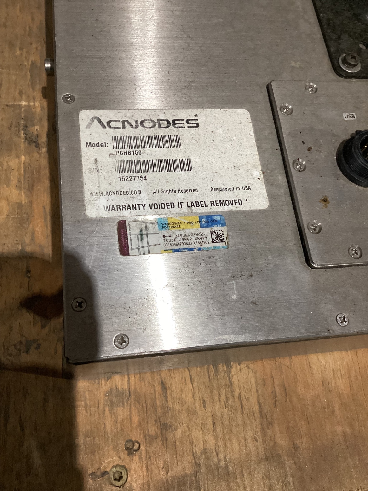 ACNODES PCH8150 STAINLESS STEEL PANEL PC LCD MONITOR USED 4