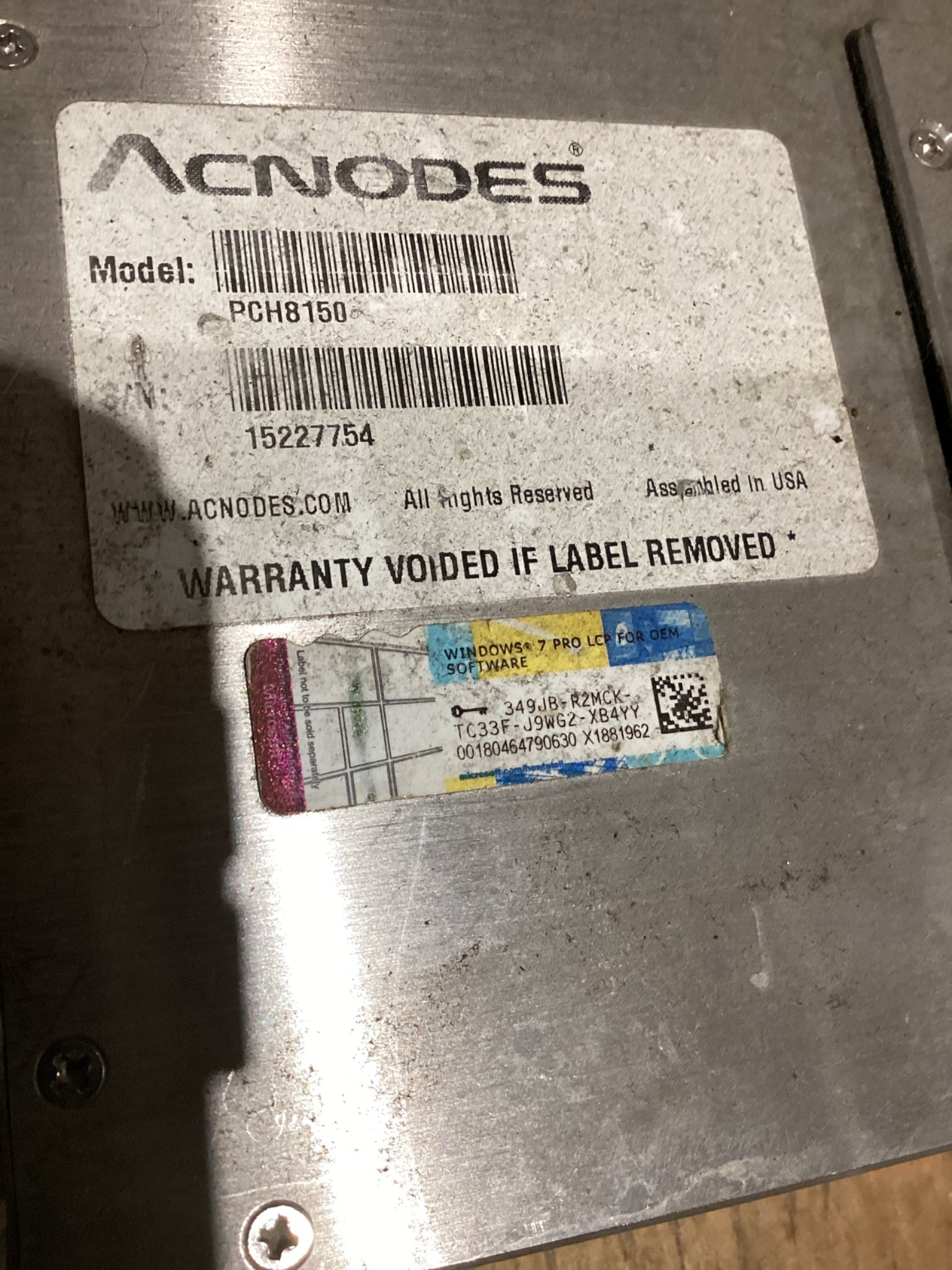 ACNODES PCH8150 STAINLESS STEEL PANEL PC LCD MONITOR USED 5