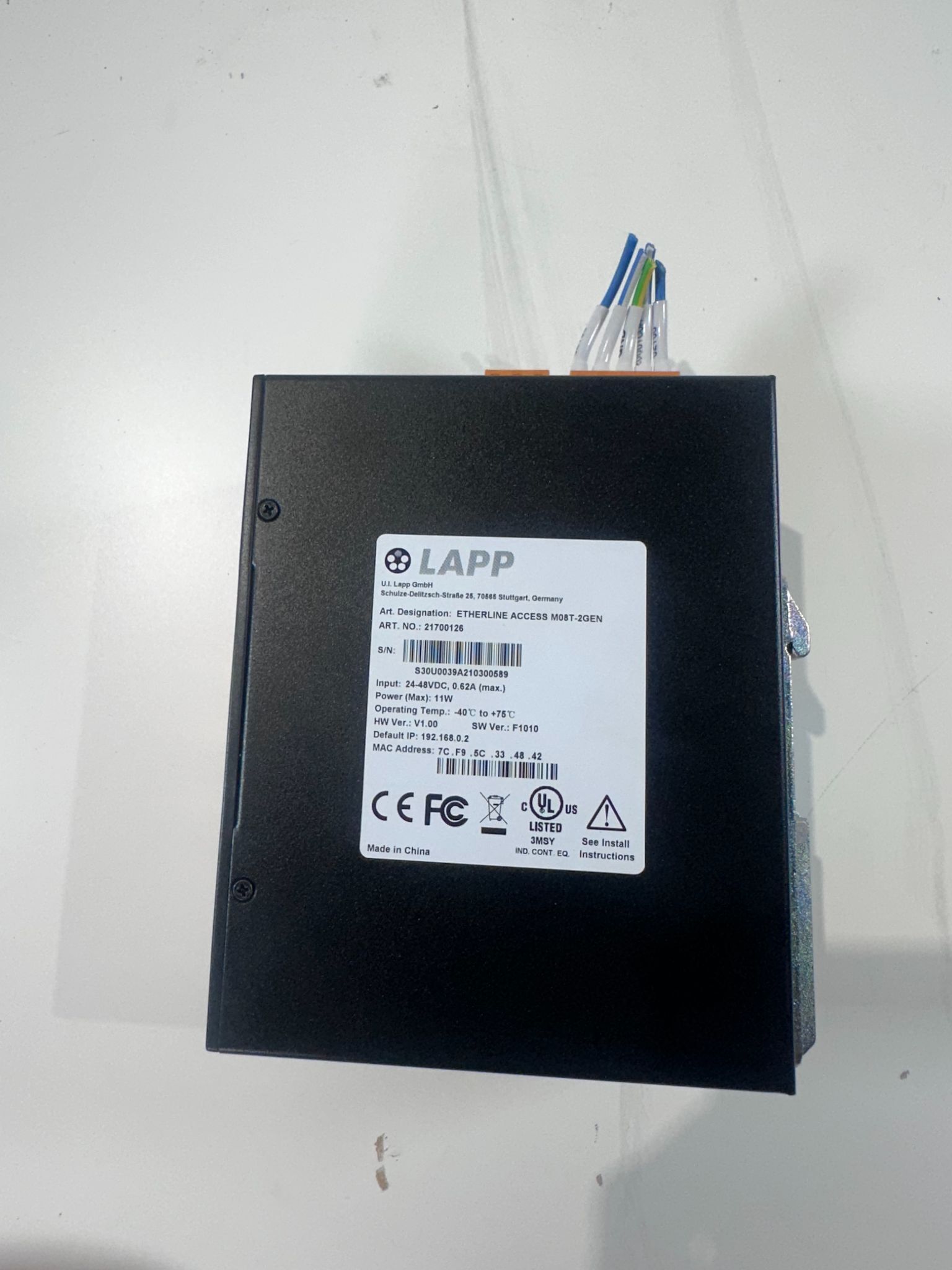 LAPP ETHERLINE ACCESS M08T-2GEN 8-Port Ethernet Switch USED 2