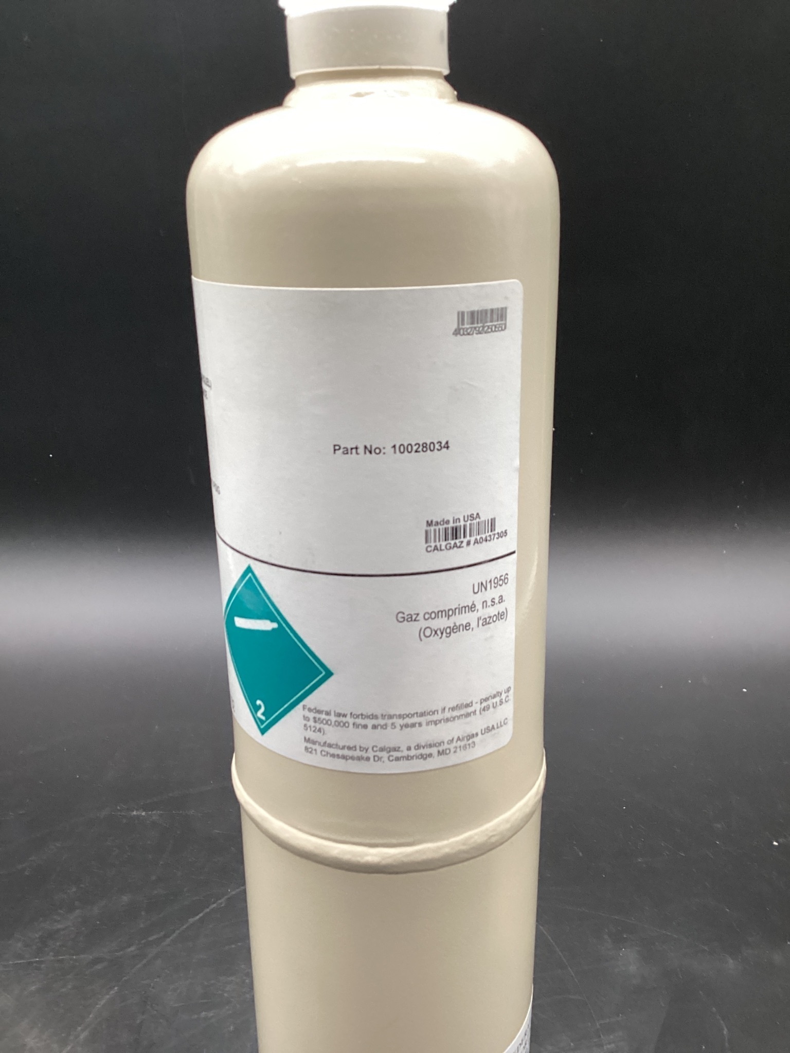 MSA 10028034 0.6% Propane 100L Calibration Gas Cylinder 2