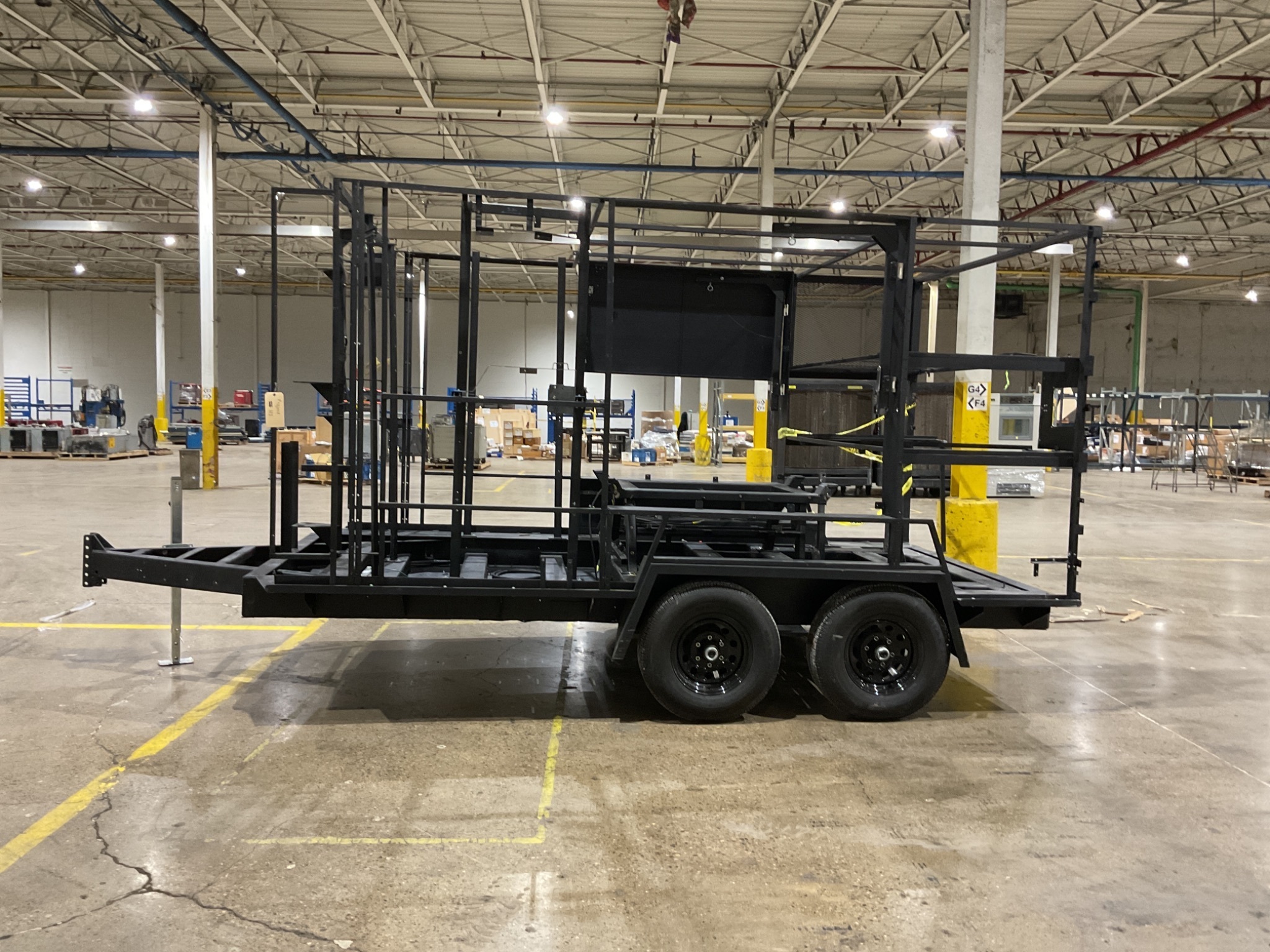 CUSTOM CAGE TRAILER (NO HITCH) 160” x 92” BED USED 0
