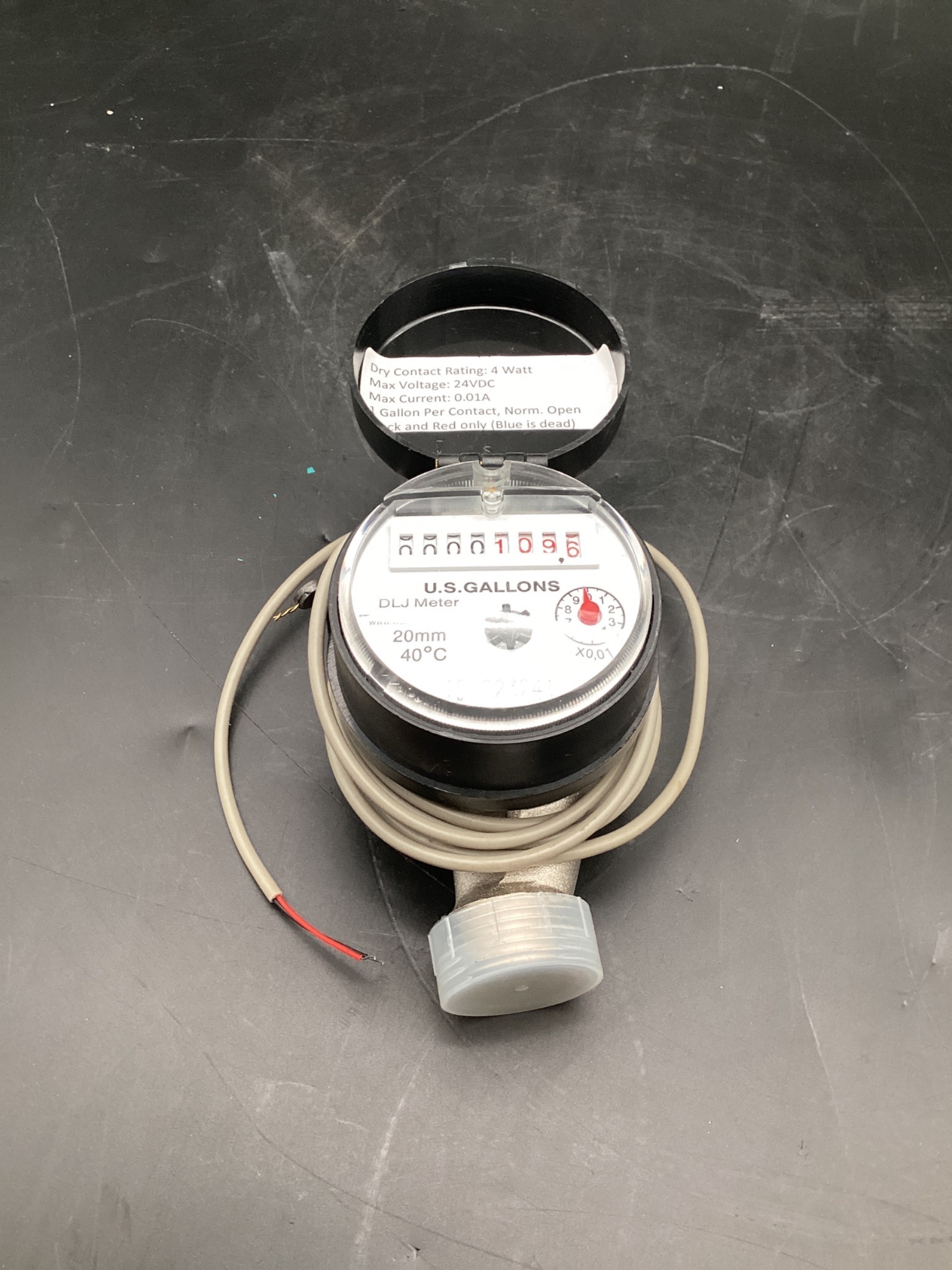 DLJ METER 7818-536 Single Jet Water/Flow Meter USED 0