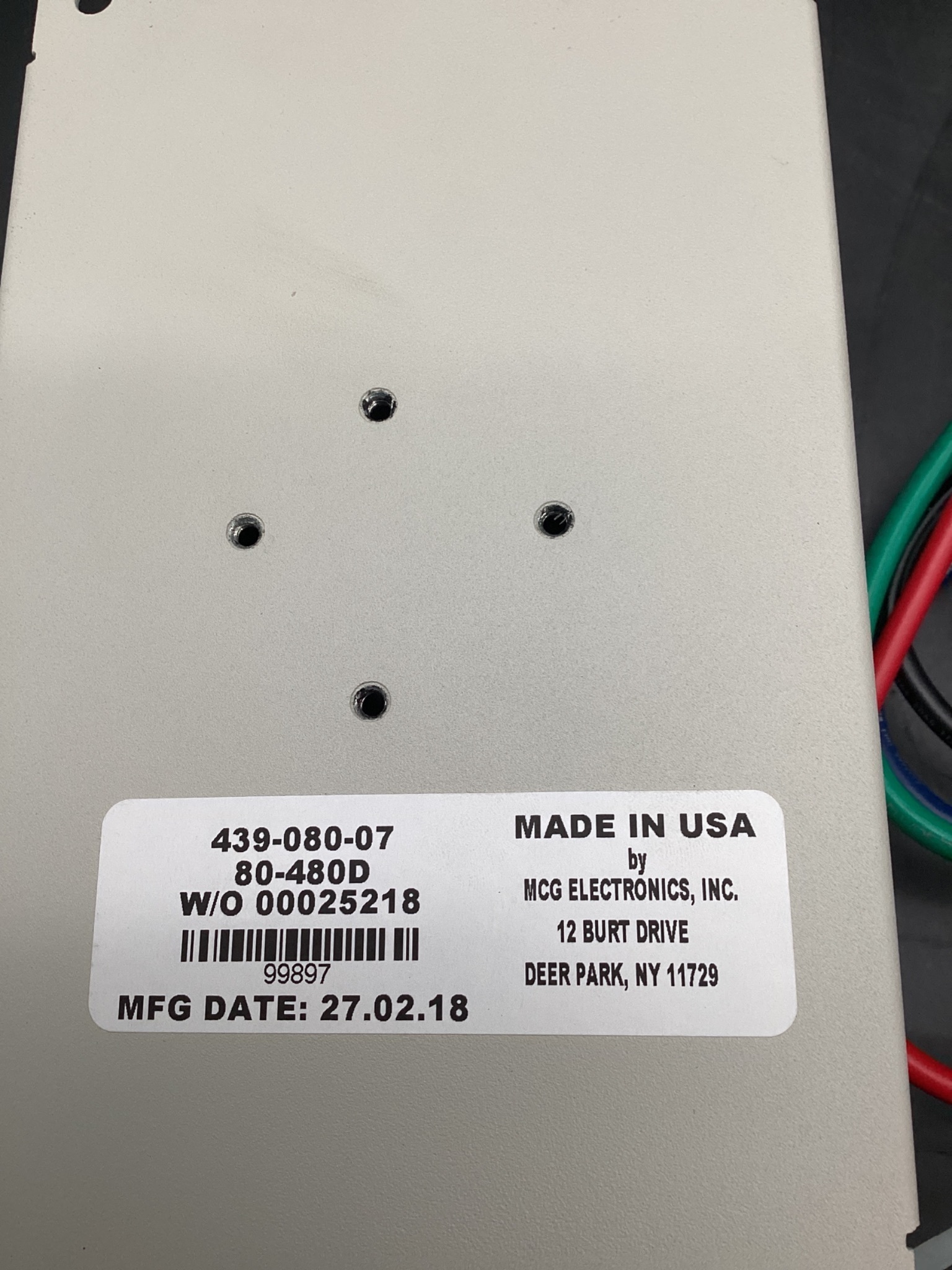 MCG ELECTRONICS 80-480D Surge Protection 439-080-07 USED 2