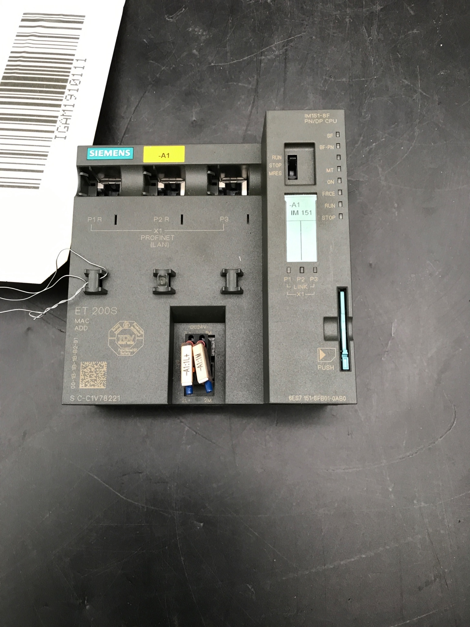 SIEMENS 6ES7151-8FB01-0AB0 IM151-8F PN/DP CPU ET200S USED 1