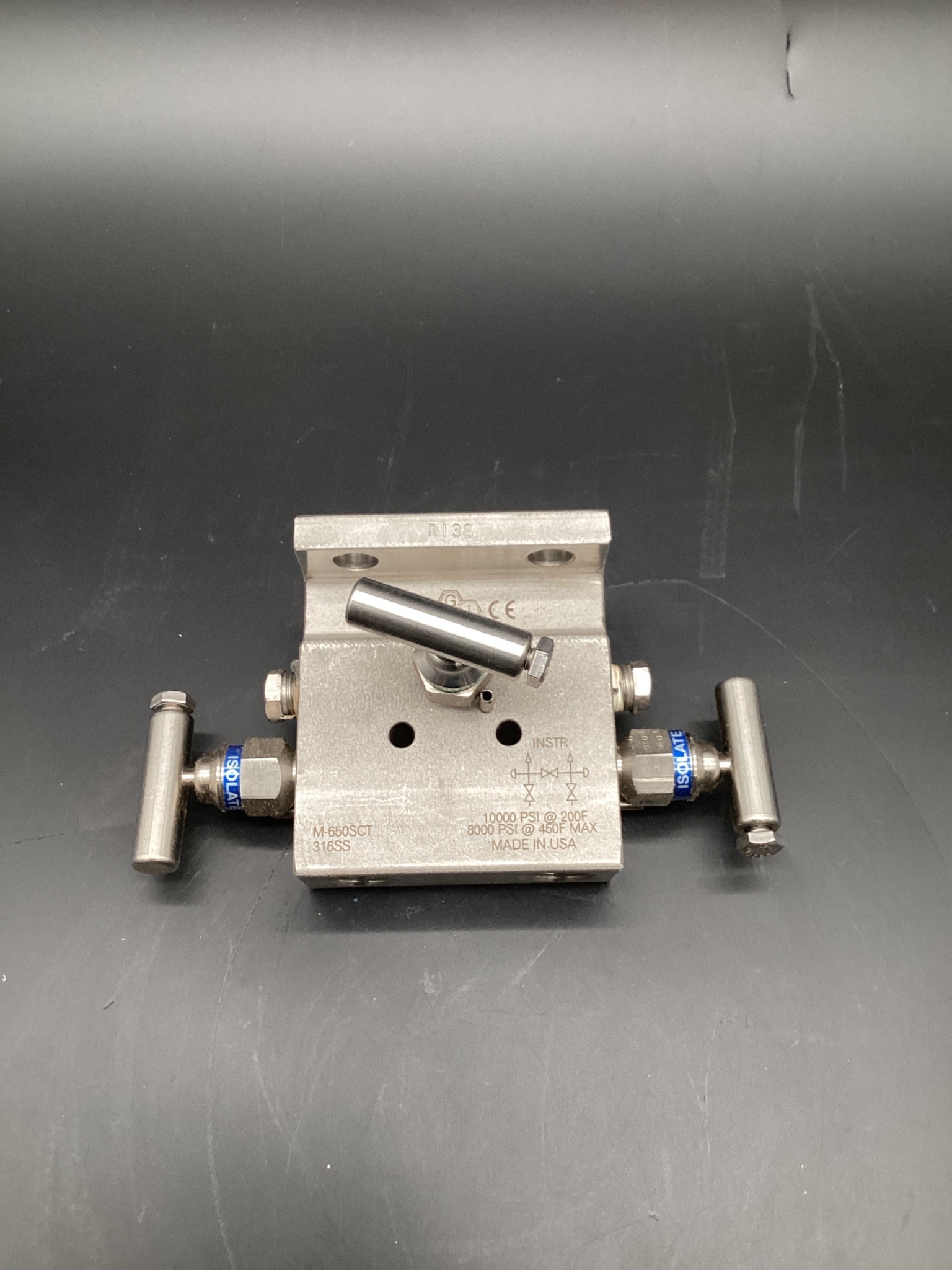 PGI M-650SCT STAINLESS STEEL VALVE MANIFOLD 10000 PSI USED 2