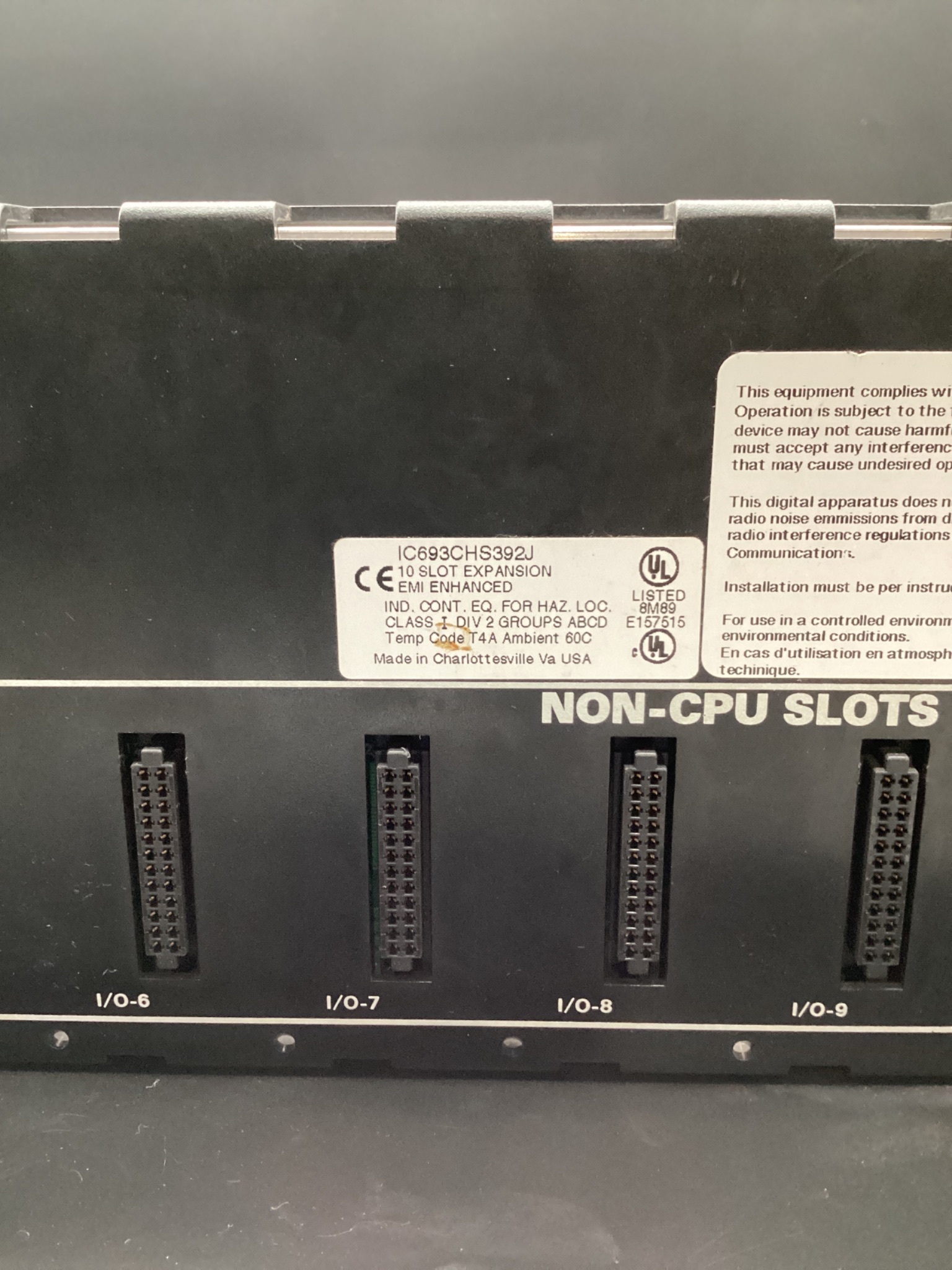 GE FANUC IC693CHS392J 10 Slot Expansion Rack USED 1