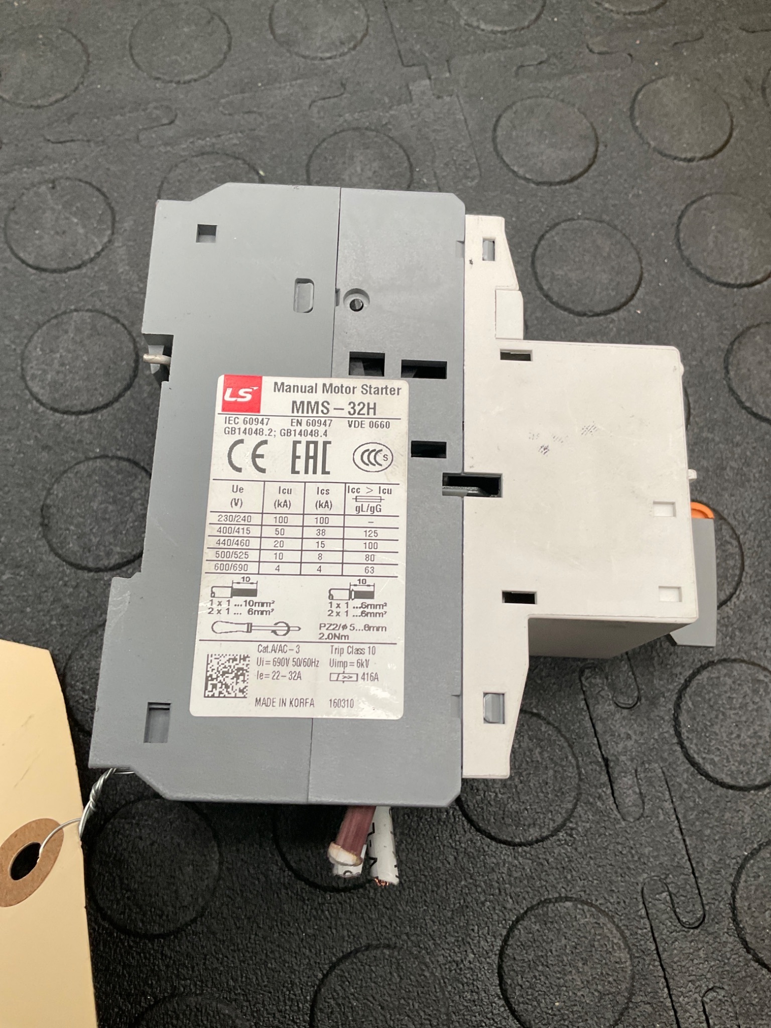 LS MMS-32H Manual Motor Starter 3-Pole 32A Thermal Magnetic USE 3