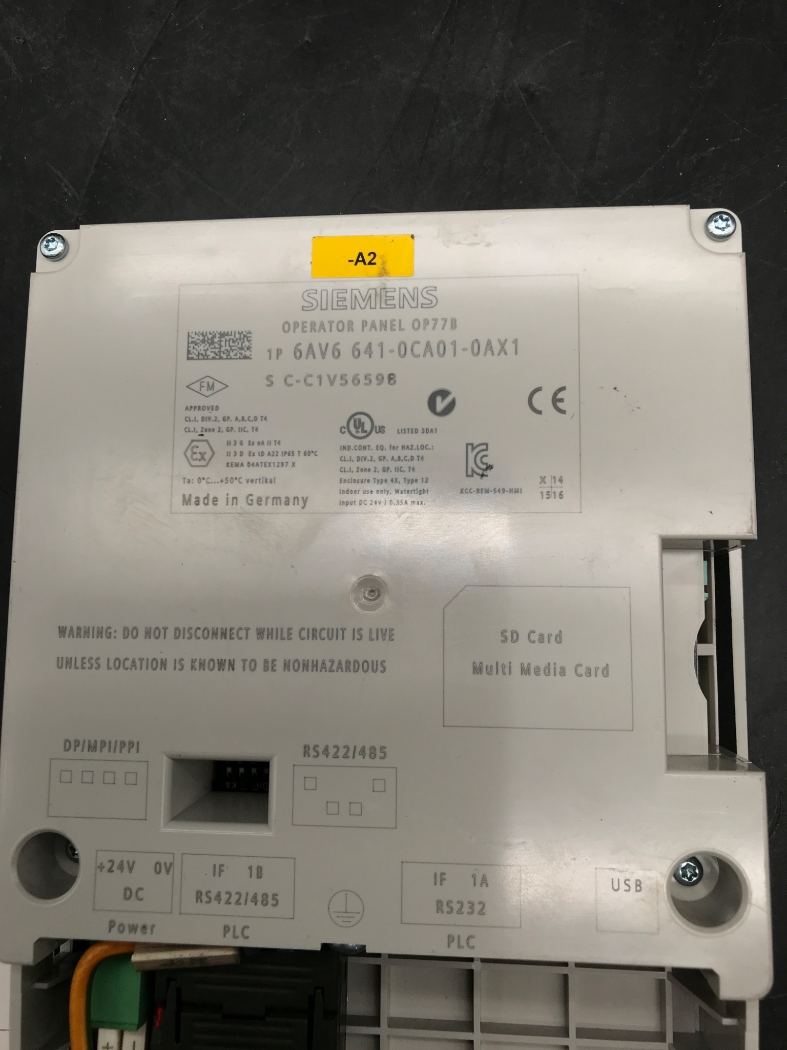 SIEMENS 6AV6641-0CA01-0AX1 SIMATIC OP77B HMI PANEL USED 2
