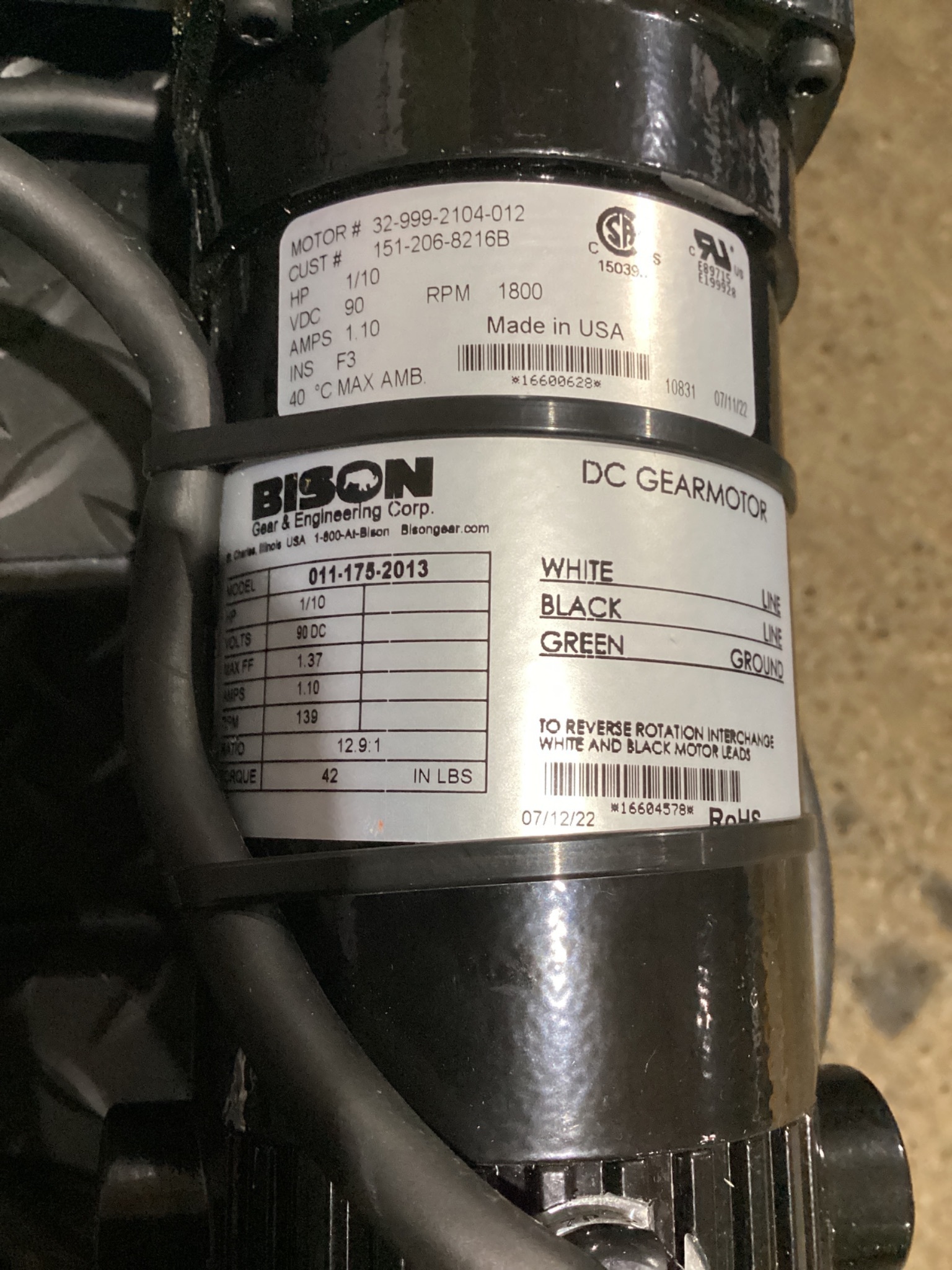 BISON GEAR 011-175-2013 FOAM BELT CONVEYOR USED 6