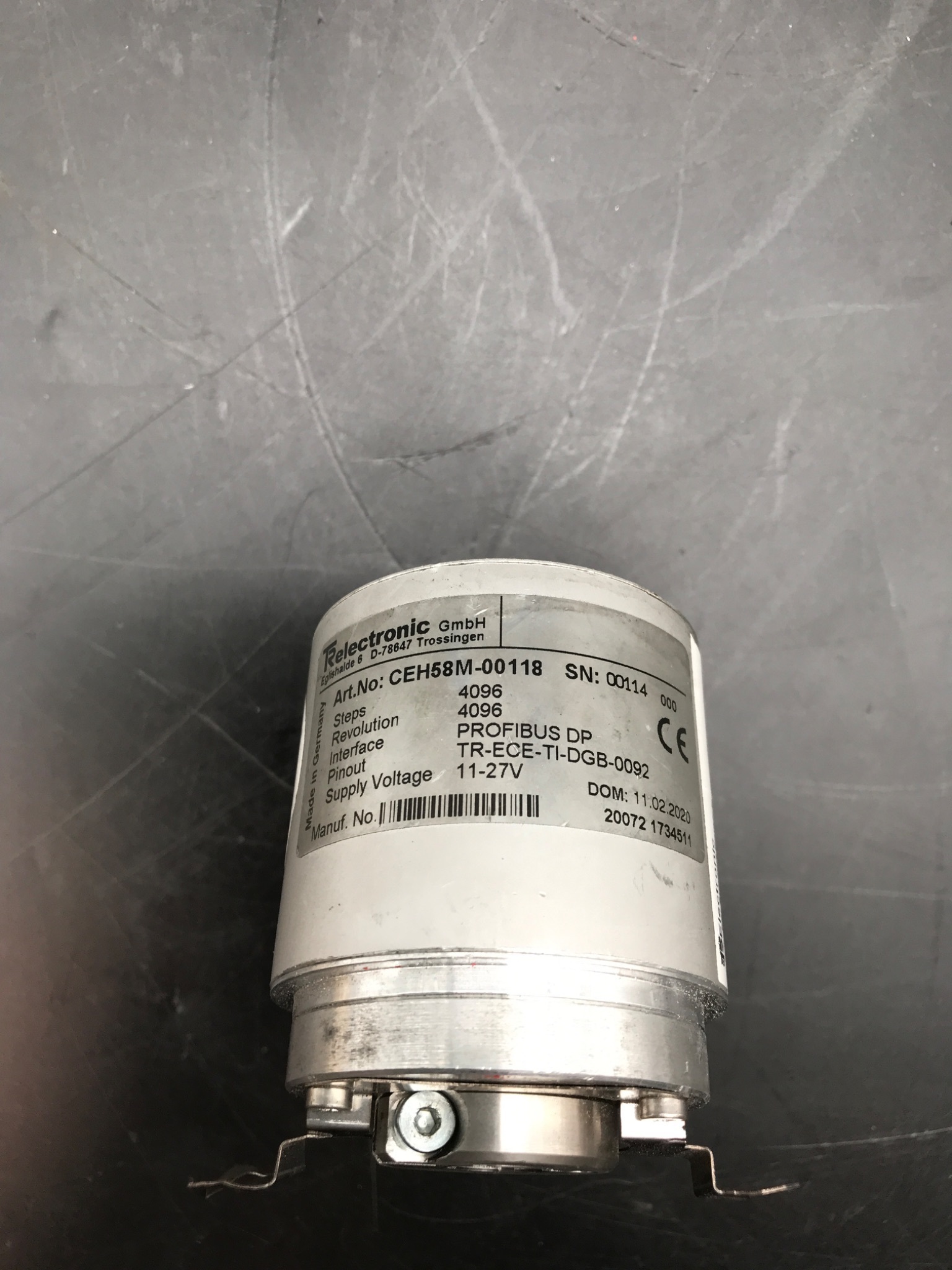 TR Electronic CEH58M-00118 Profibus-DP Rotary Encoder 58mm Shaft USED 2