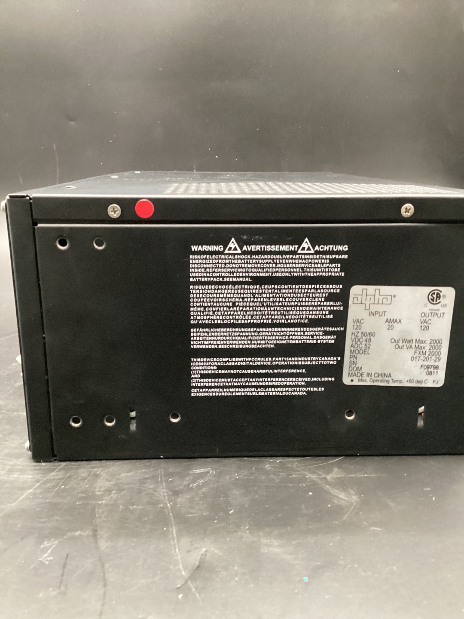 ALPHA FXM2000 Uninterruptible Power Supply USED 2