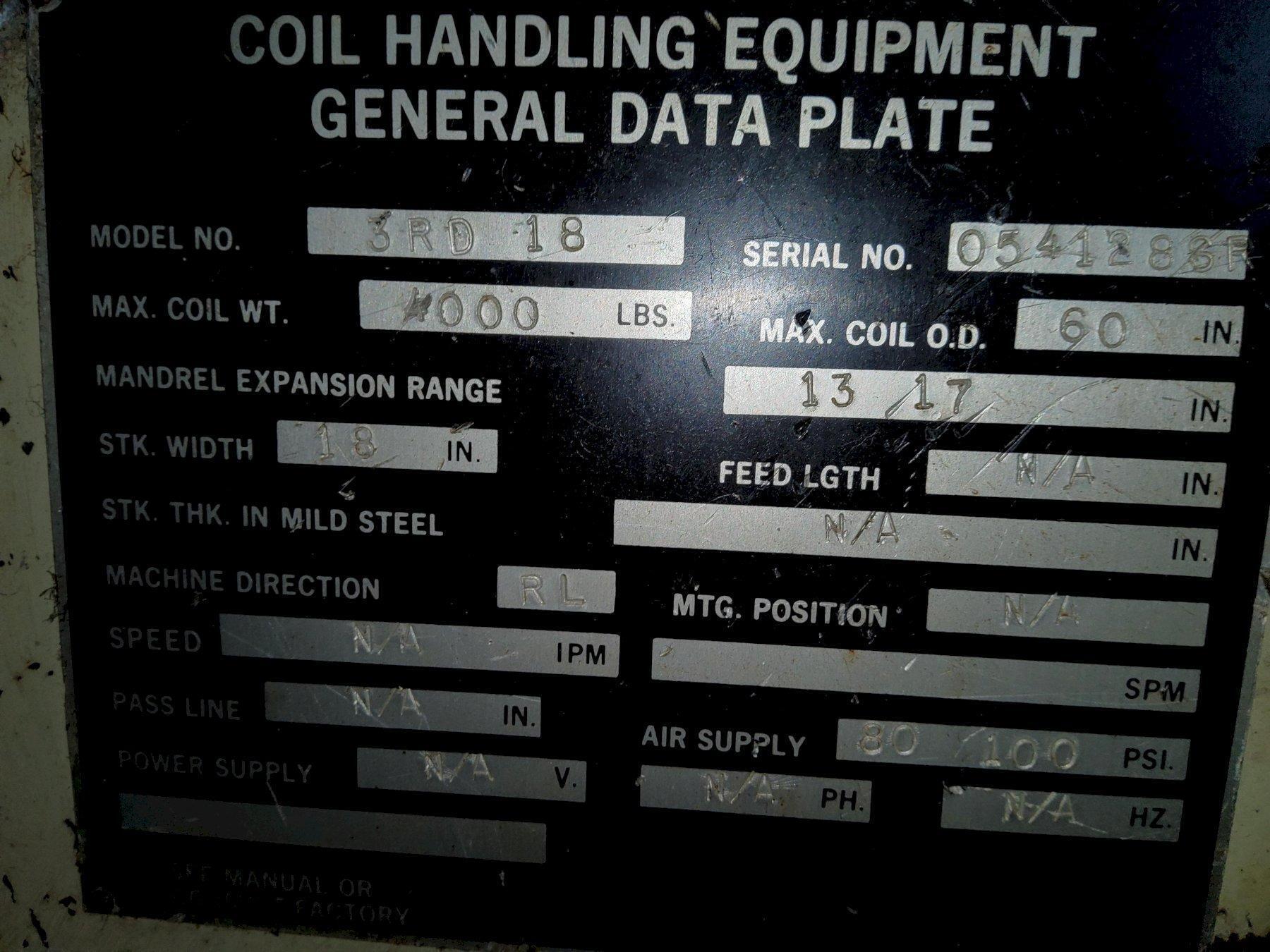 12" X .125 X 4,000 LBS CWP SERVO COIL FEED LINE USED 6