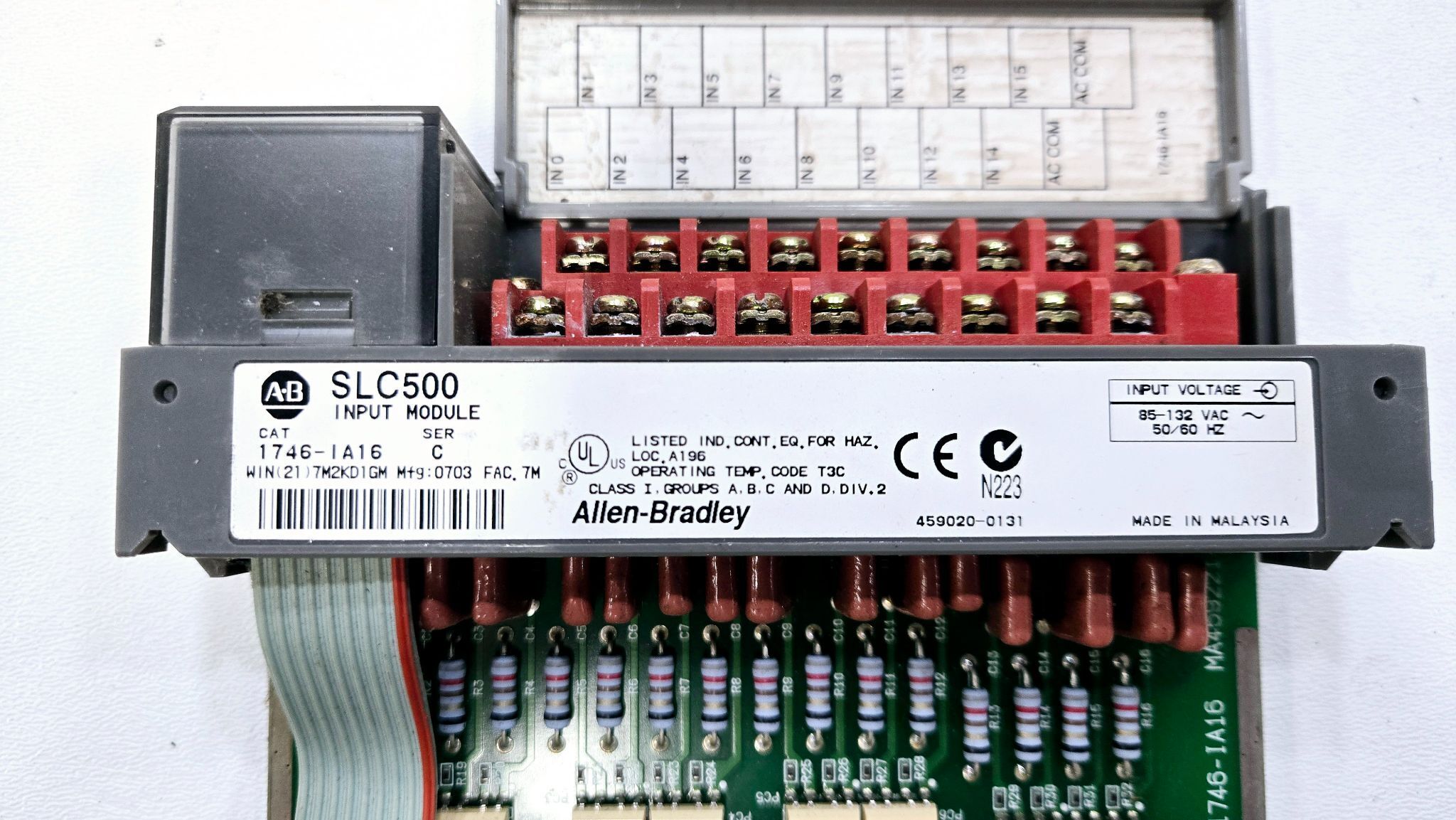 ALLEN BRADLEY 1746-IA16 INPUT MODULE SER C USED 3