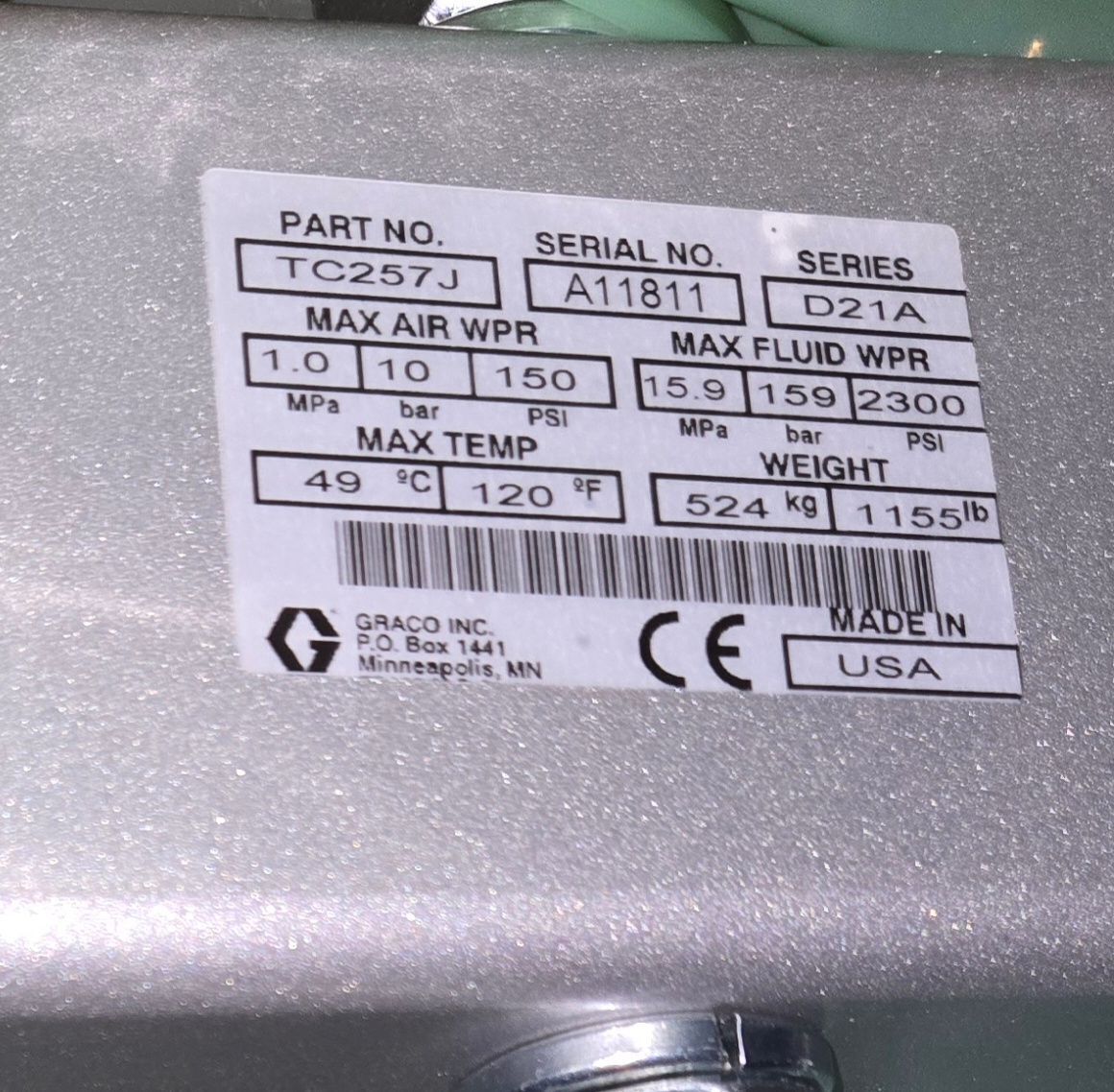 GRACO TC257J Check‑Mate Tandem Supply Pump 23:1 for 200L Drum NEW 3
