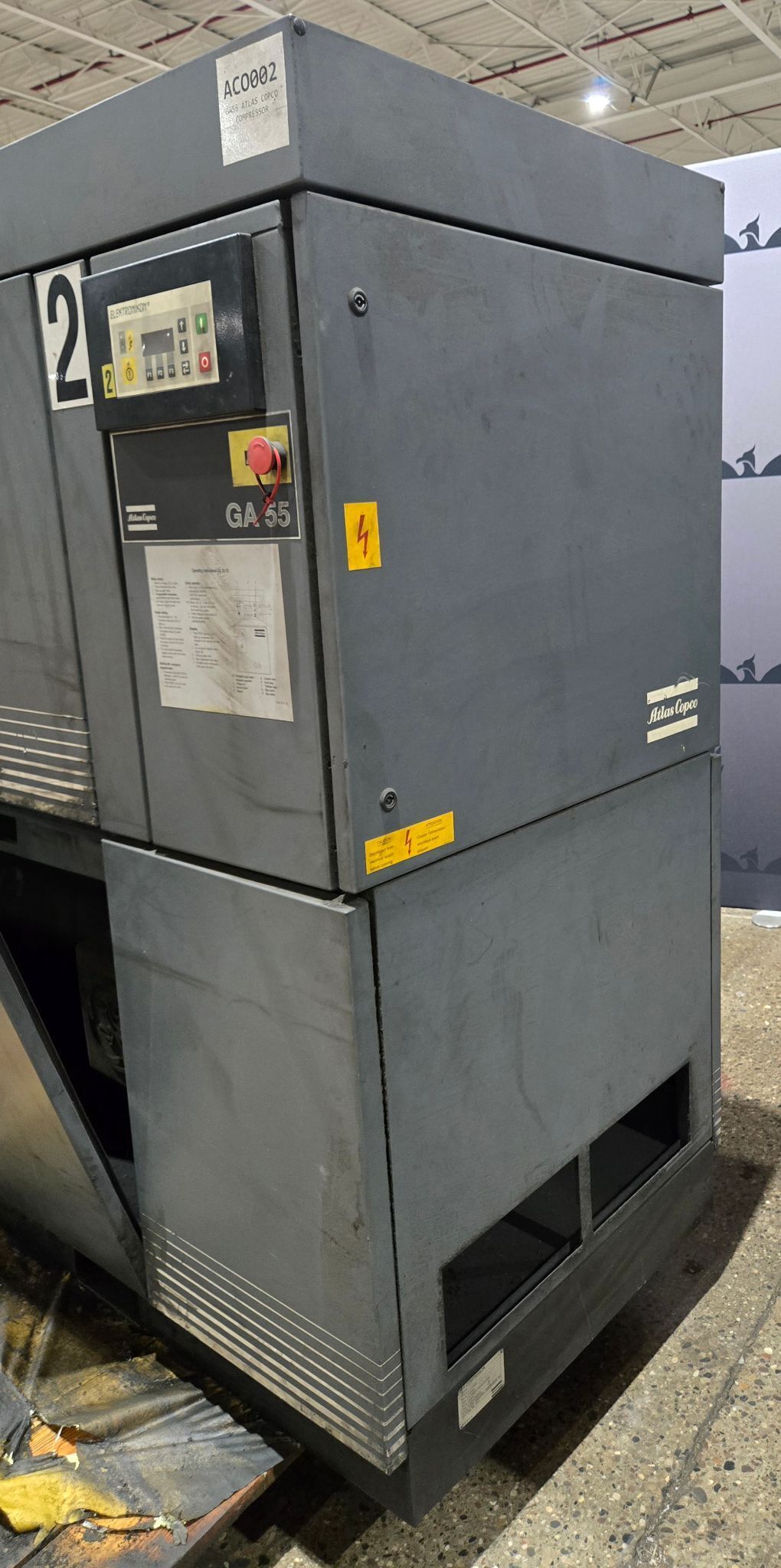 ATLAS COPCO GA 55 75HP Rotary Screw Air Compressor USED 1