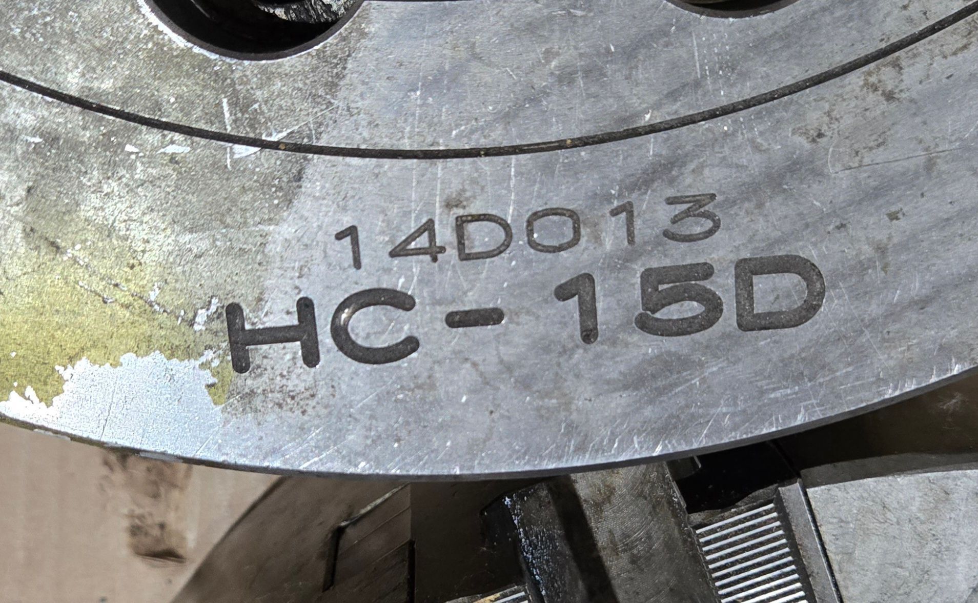 SAMCHULLY HC‑15D 15″ 3‑Jaw Self‑Centering Lathe Chuck USED 4