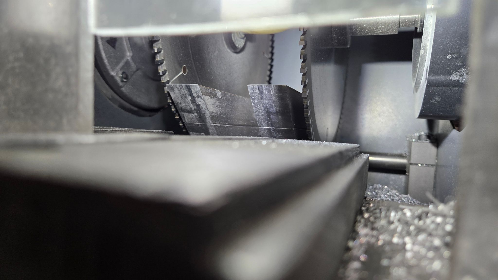 CUSTOM DUAL SAW BLADE METAL FINISHING MACHINE USED 6