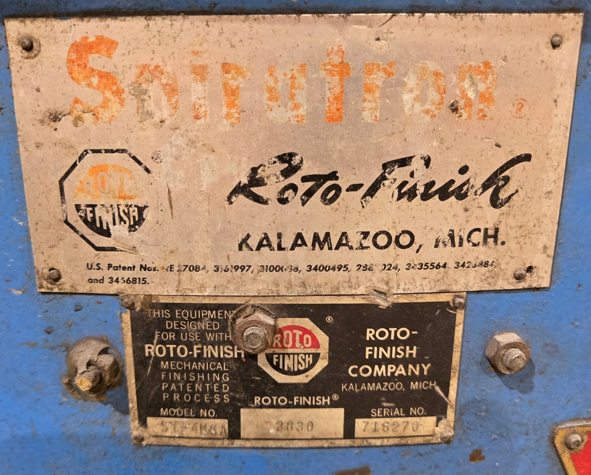 ROTO-FINISH ST-4N6A VIBRATORY PARTS FINISHER USED 5