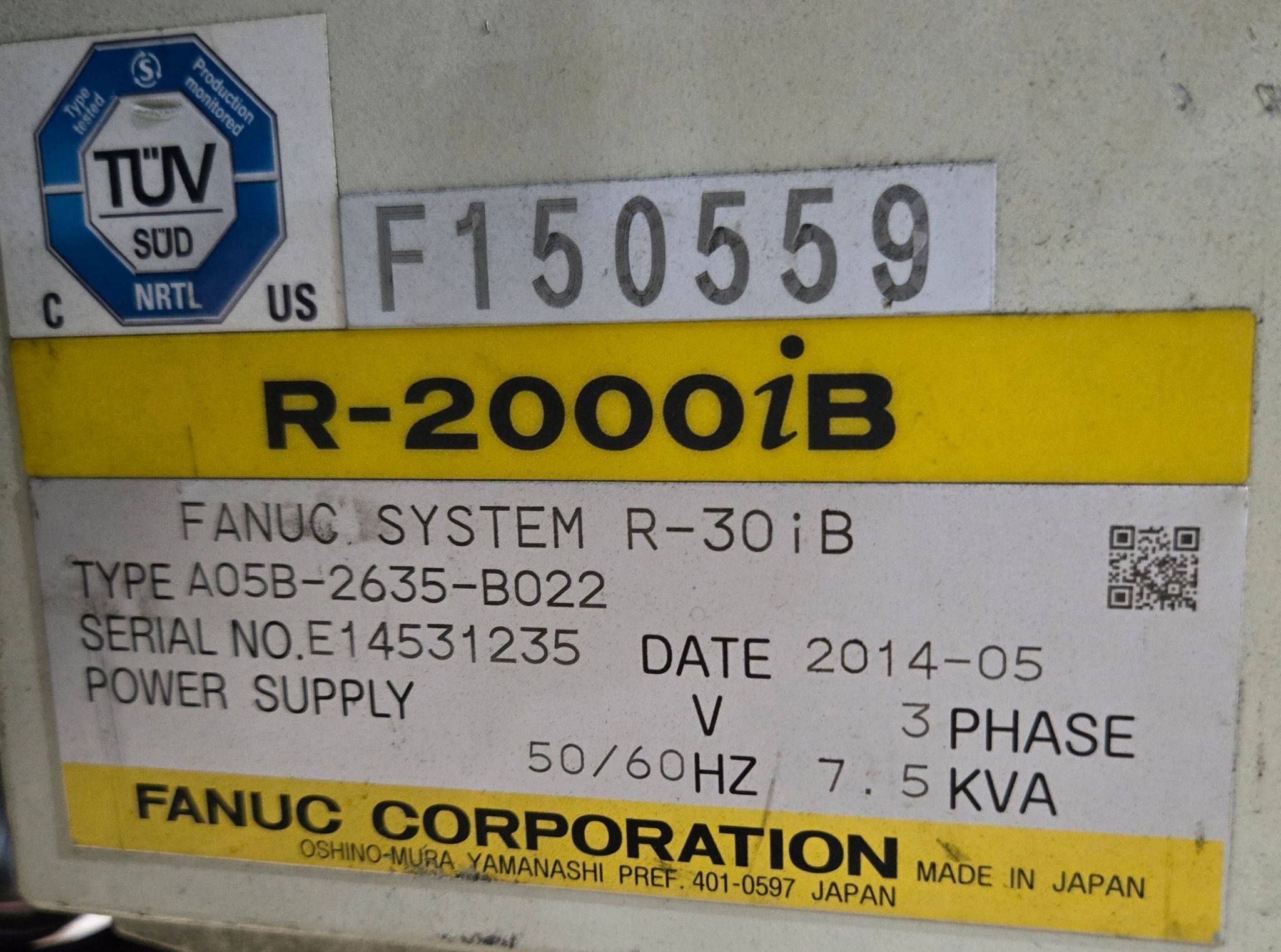 FANUC R-2000IB/210F + R30IB ROBOT ARM AND CONTROL CABINET USED 13