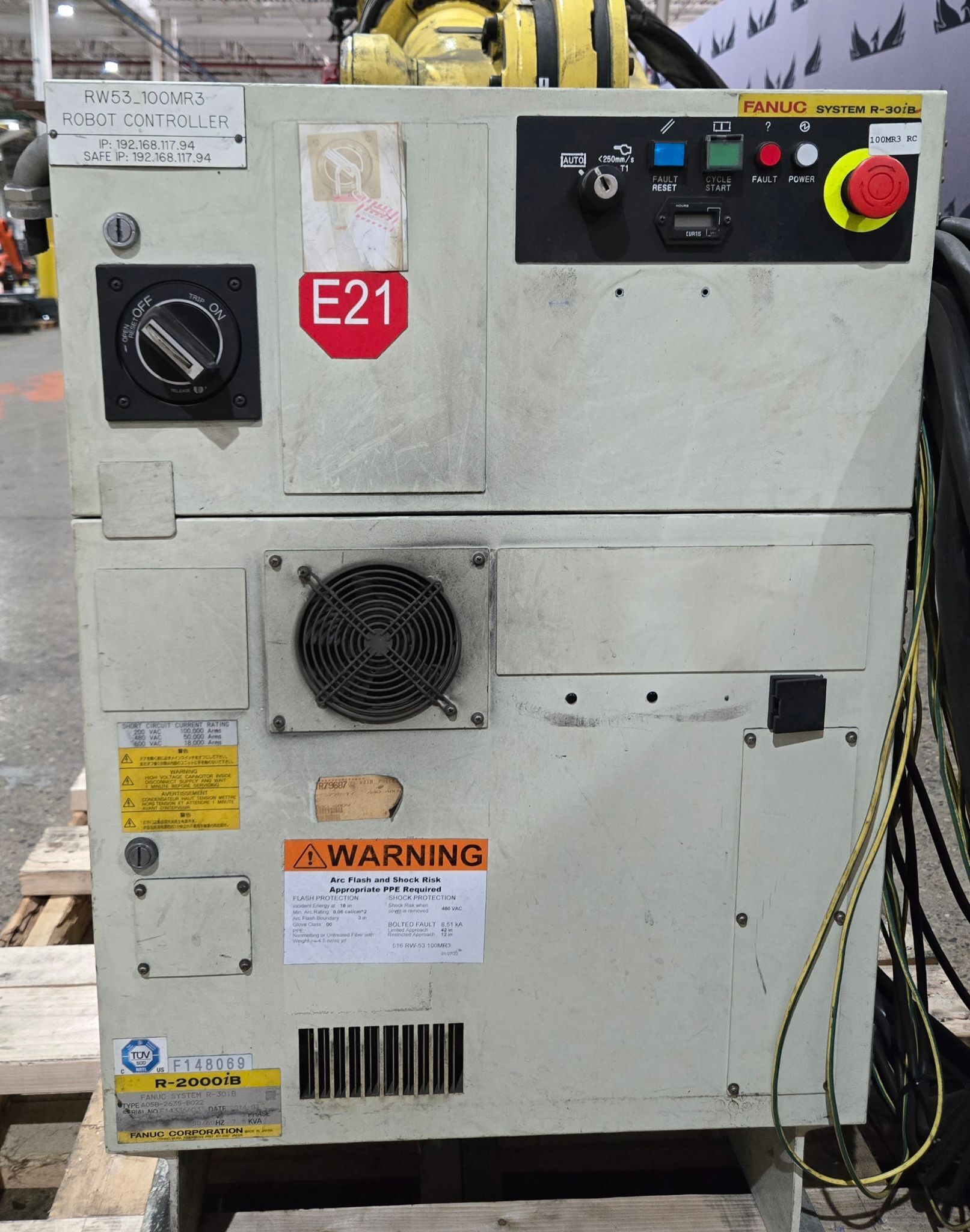 FANUC R-2000IB/210F + R30IB ROBOT ARM AND CONTROL CABINET USED 8