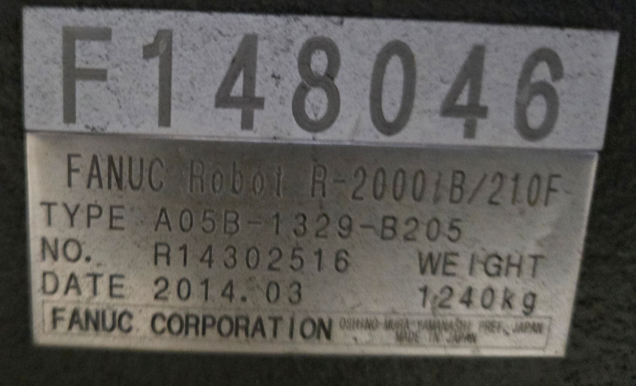 FANUC R-2000IB/210F + R30IB ROBOT ARM AND CONTROL CABINET USED 8