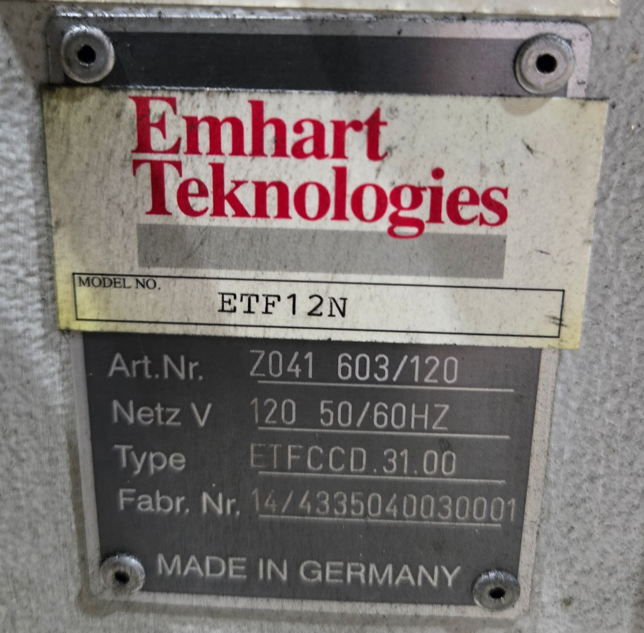 EMHART ETF12AF VIBRATORY BOWL FEEDER USED 10