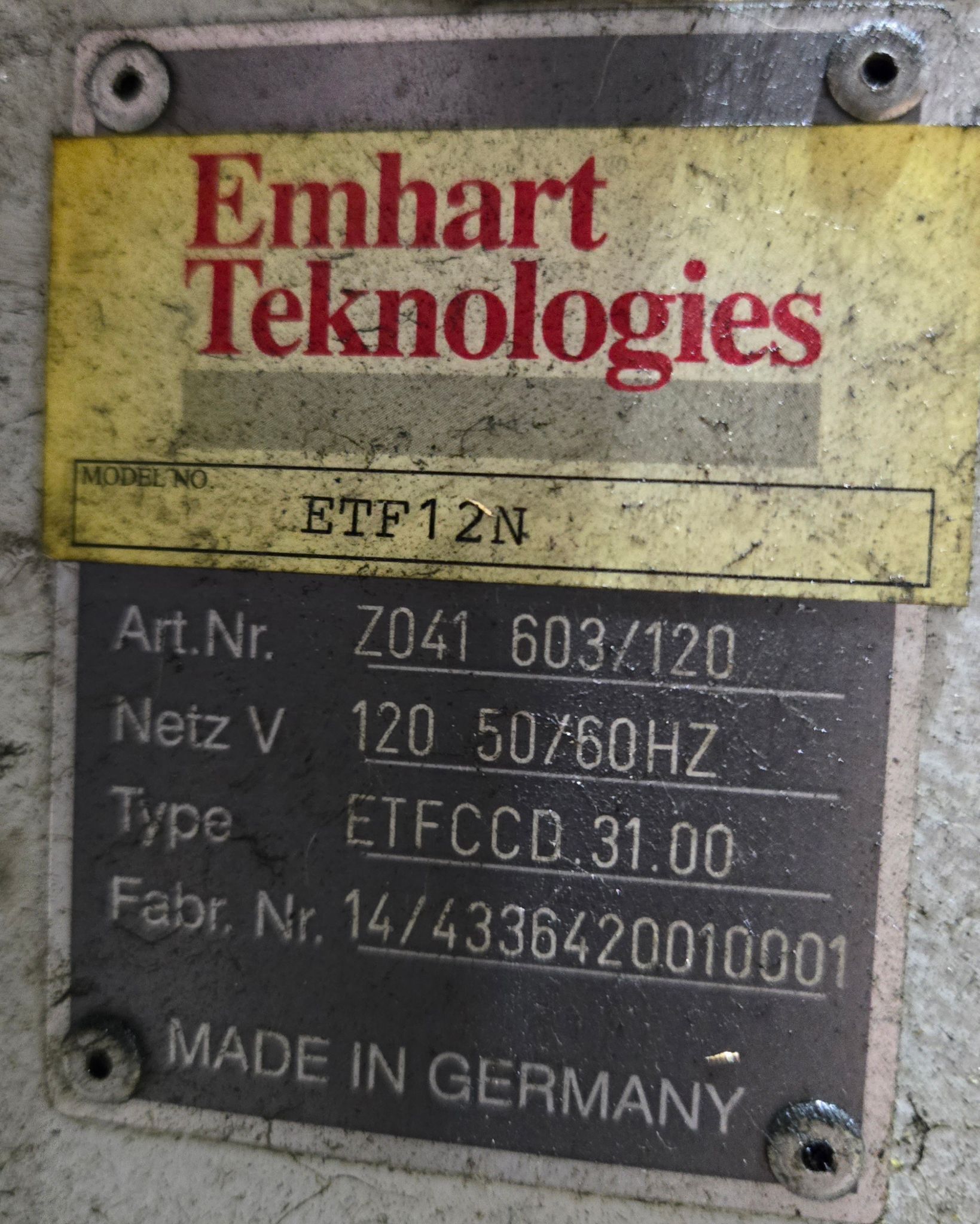 EMHART ETF12N Vibratory Bowl Feeder USED 8