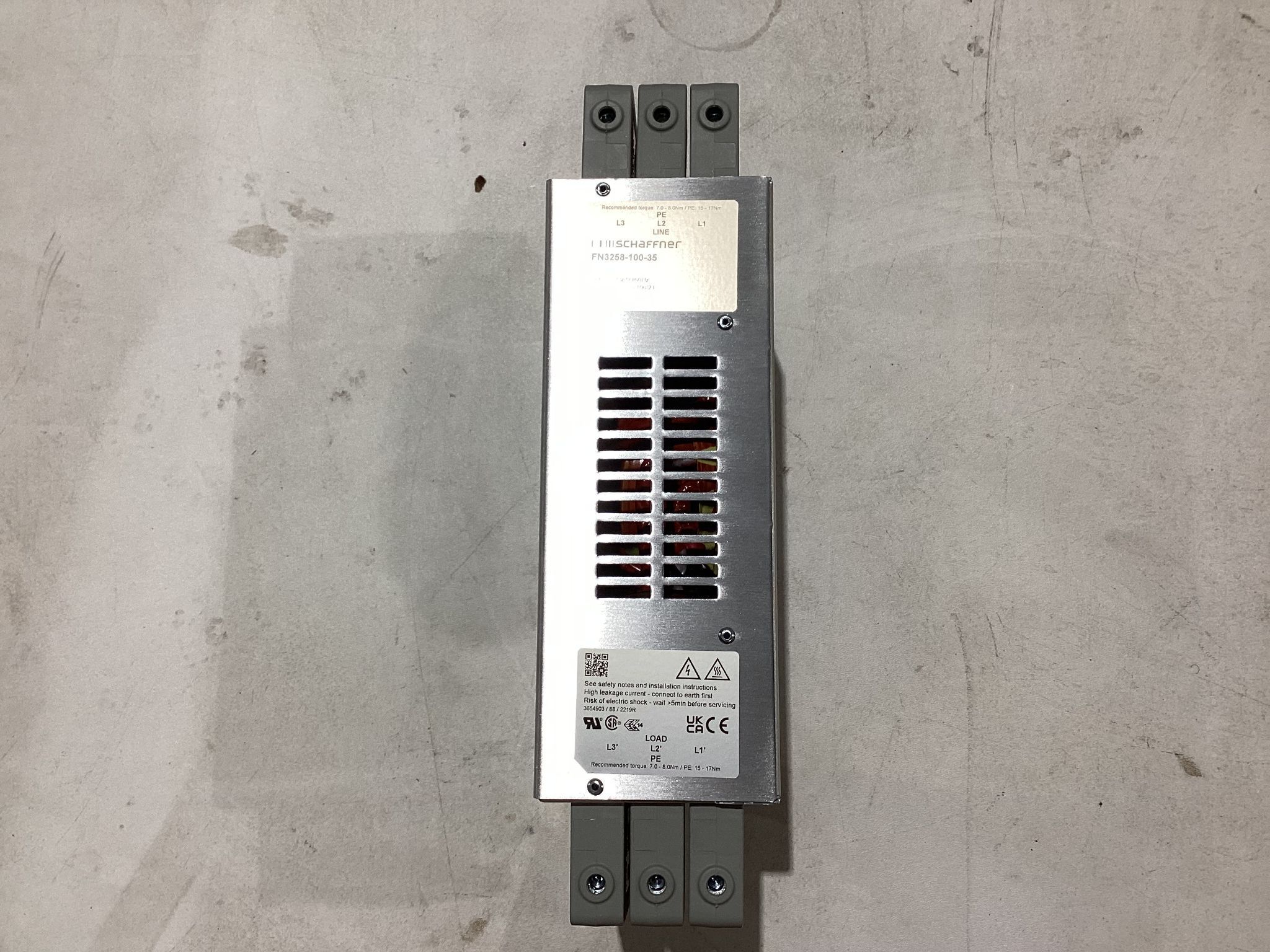 SCHAFFNER FN3258‑100‑35 ULTRA‑COMPACT 3PHASE EMI FILTER USED 2