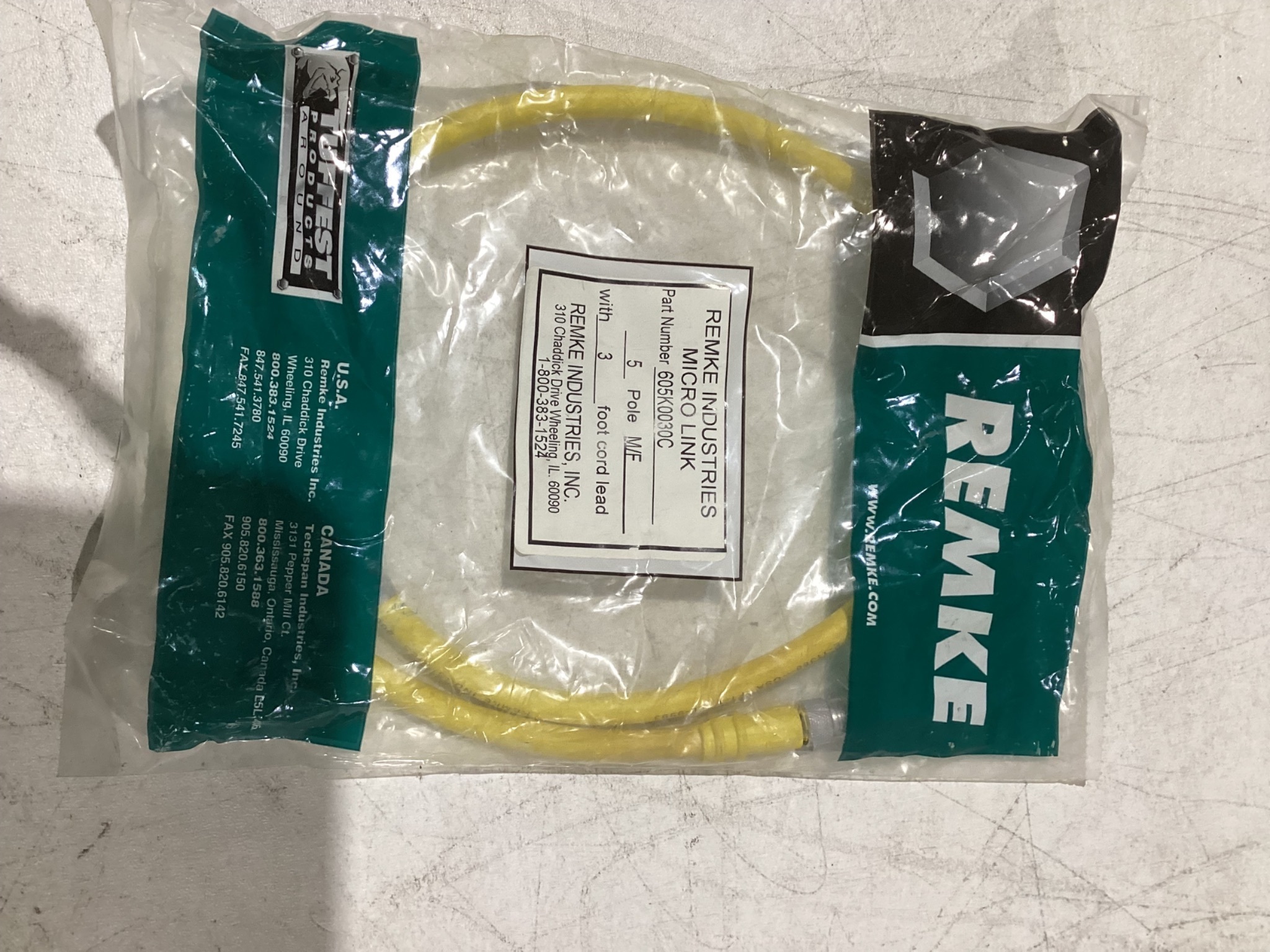 REMKE CONNECTOR AND CORDSET 605K0030C NEW 0