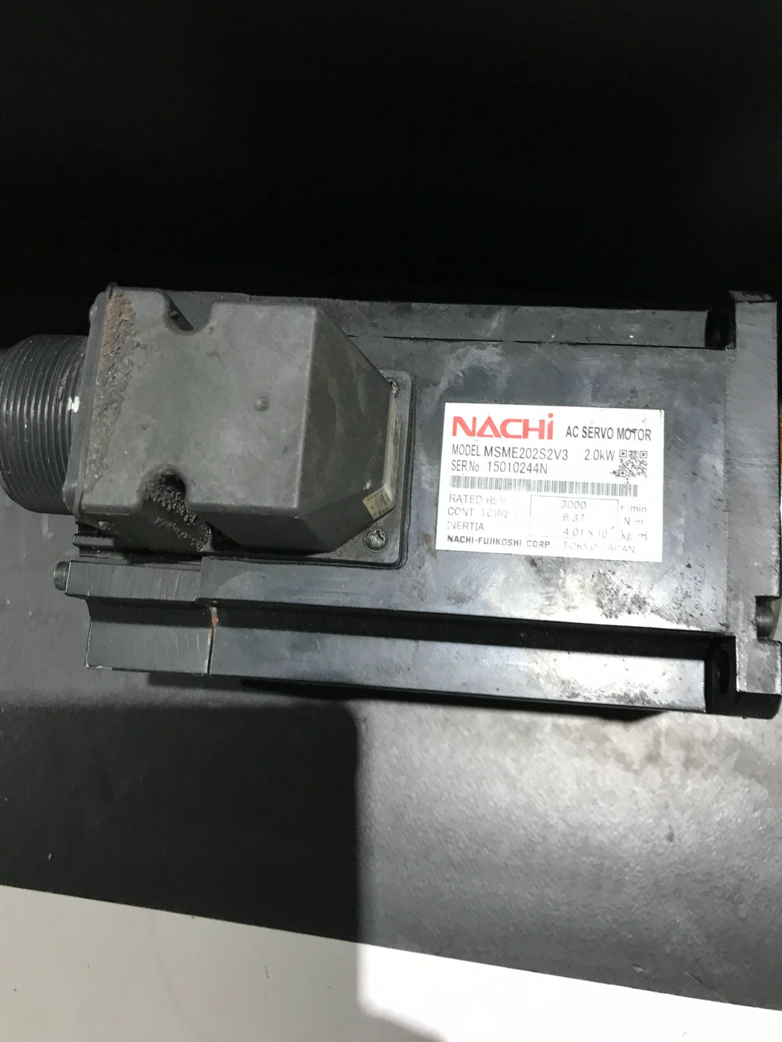 NACHI SERVO MOTOR MSME202S2V3 USED 3
