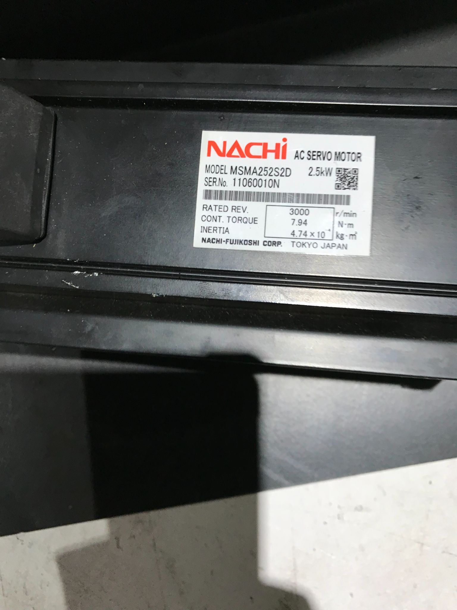 NACHI SERVO MOTOR MSMA252S2D USED 2