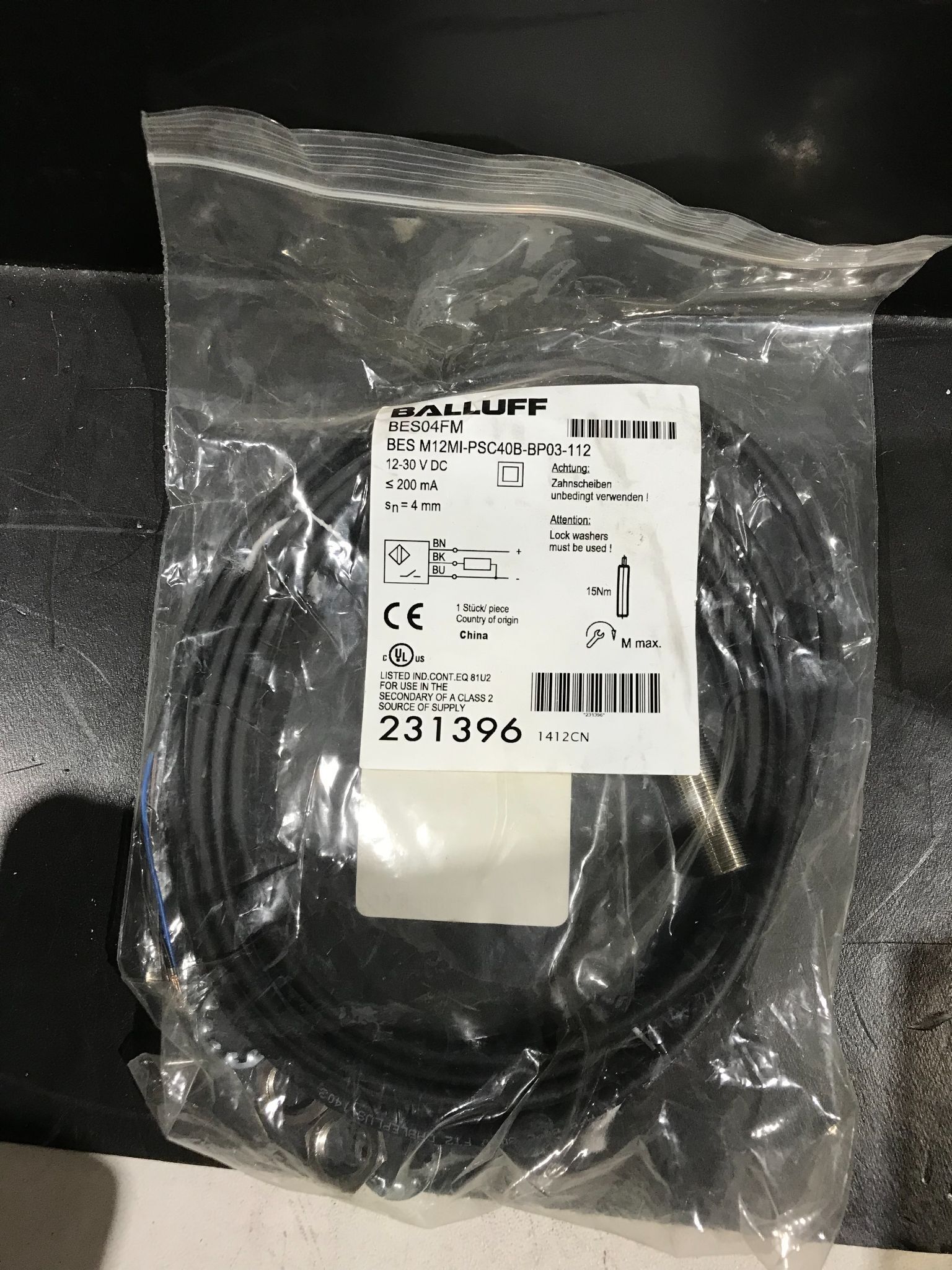 BALLUFF BES04FM INDICATIVE PROX SWITCH 4MM M12 NO PNP NEW 1