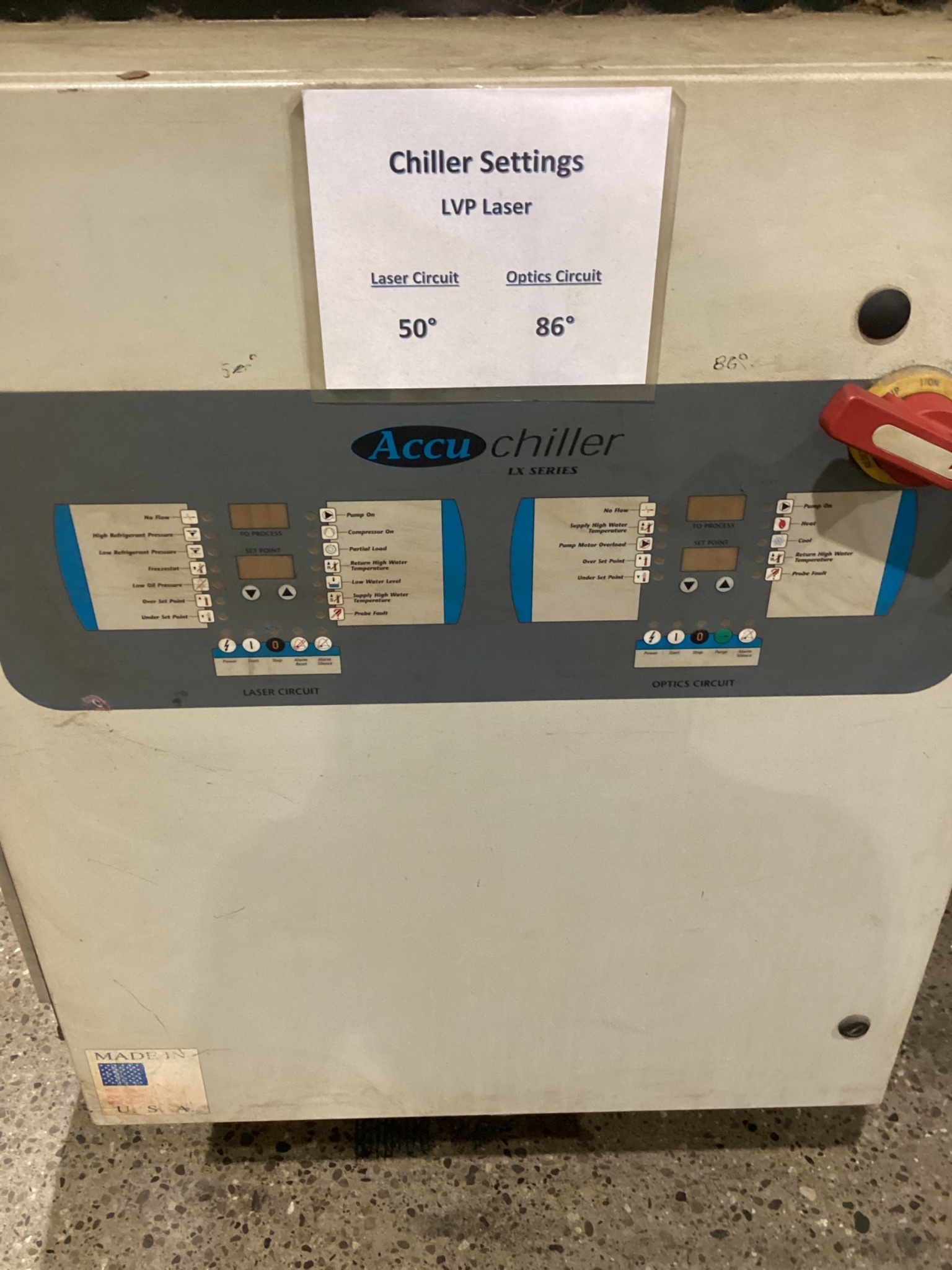 ACCU CHILLER THERMAL CARE LQ2A2003LXB 208V 10HP R-22 PROCESS CHILLER USED 19