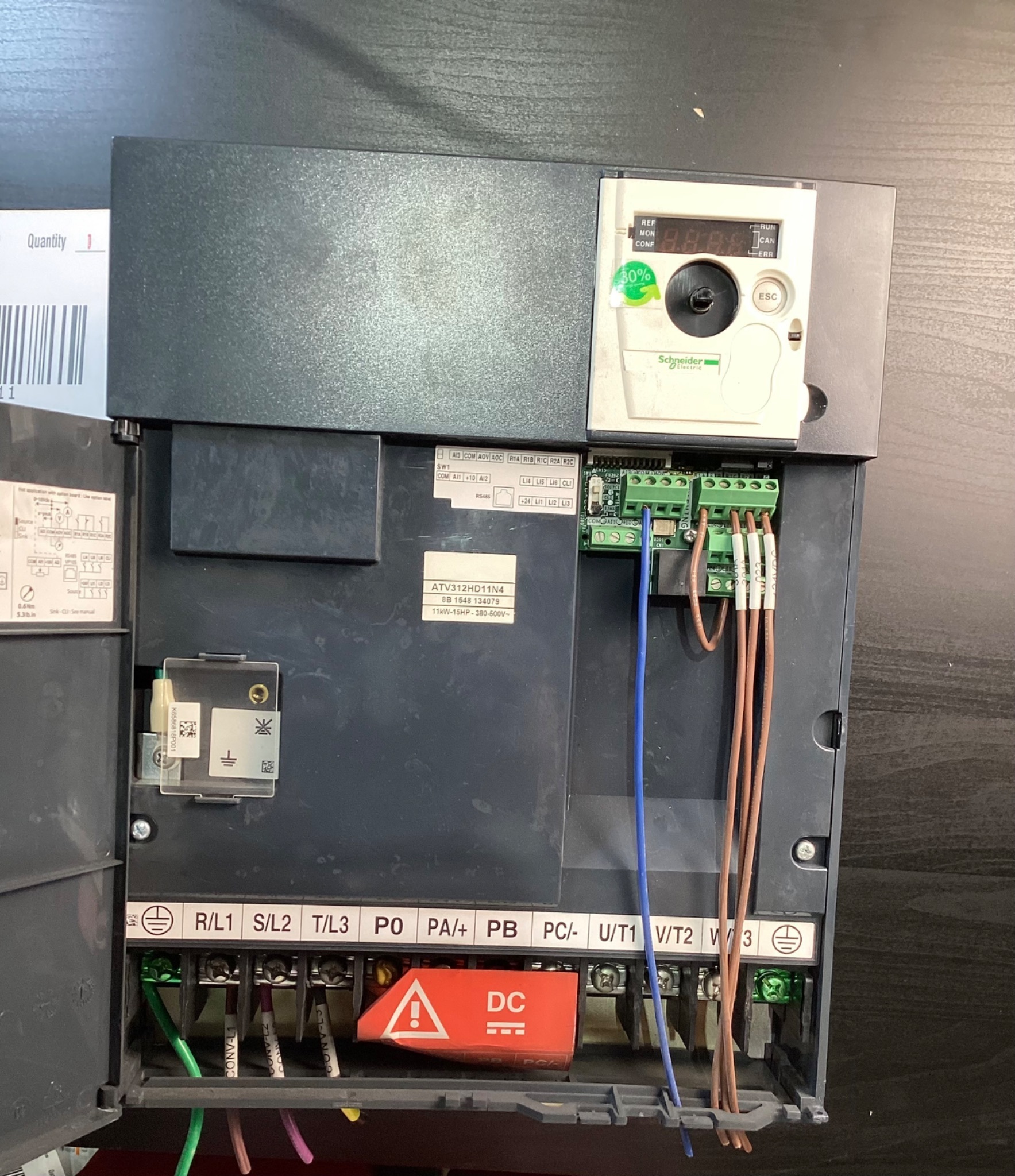 SCHNEIDER ELECTRIC ATV312HD11N4 15HP 11kW VFD USED 7