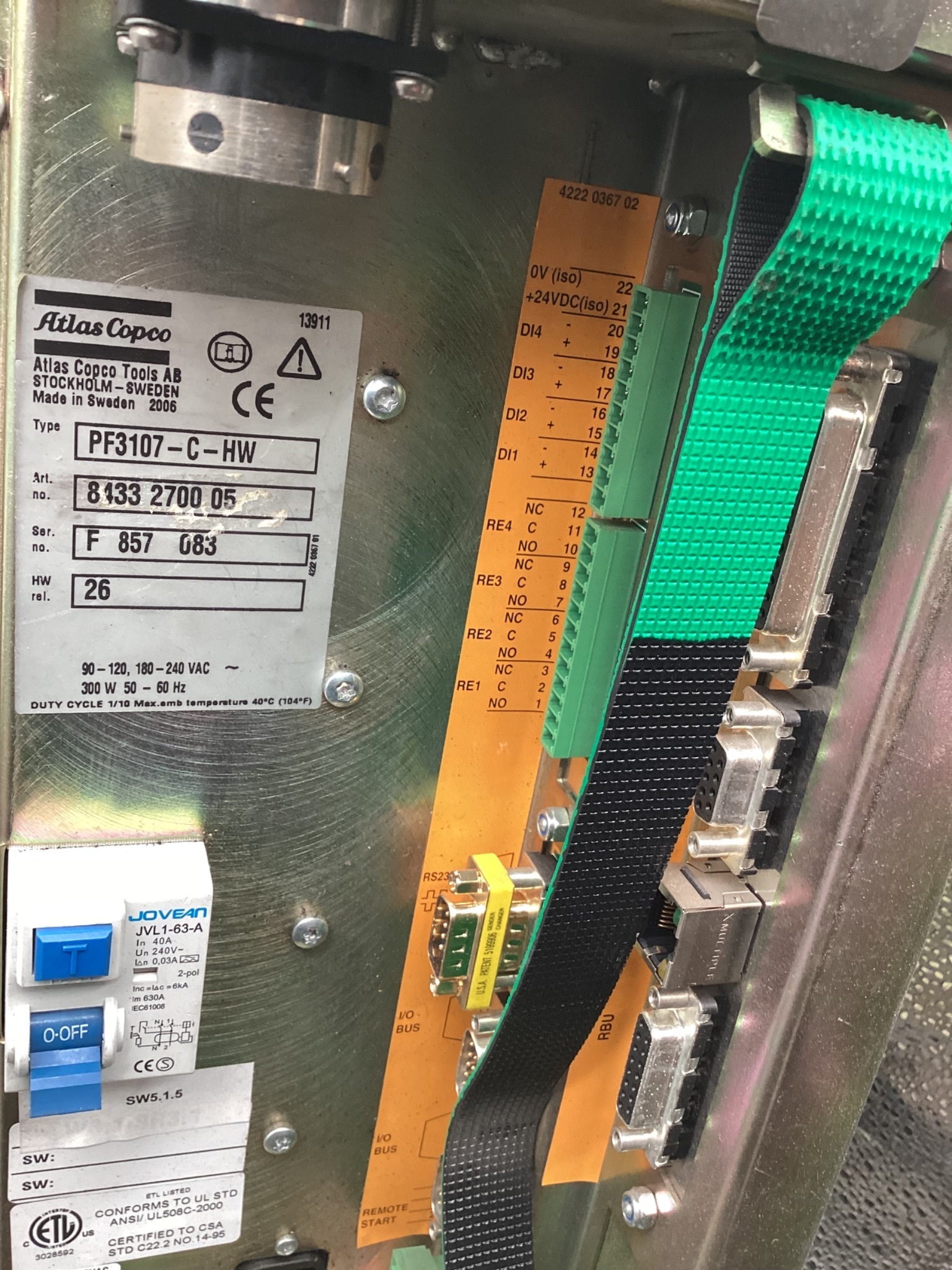 ATLAS COPCO PF3107-C-HW Tensor 3‑7 Nutrunner Controller USED 6