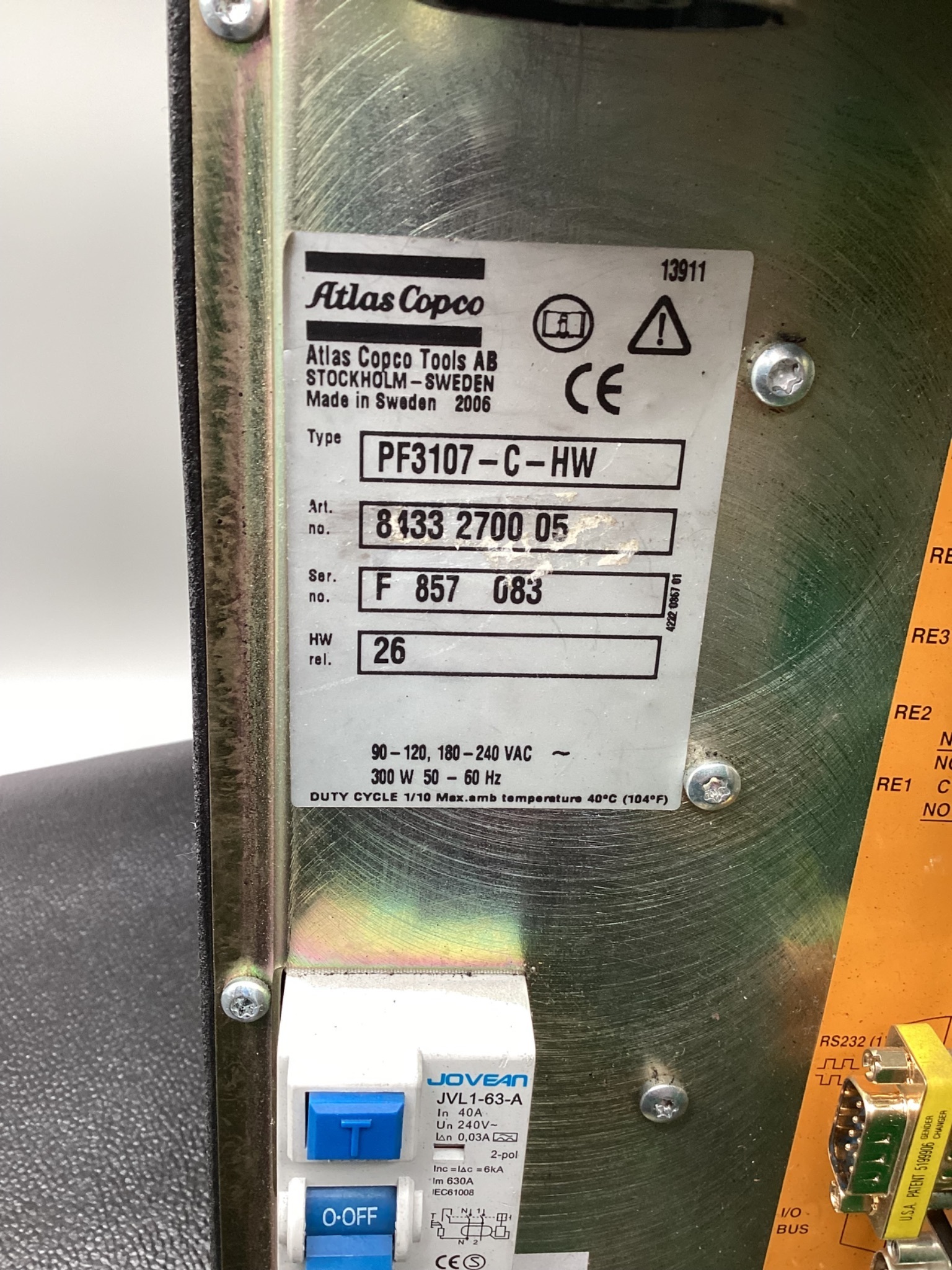 ATLAS COPCO PF3107-C-HW Tensor 3‑7 Nutrunner Controller USED 7