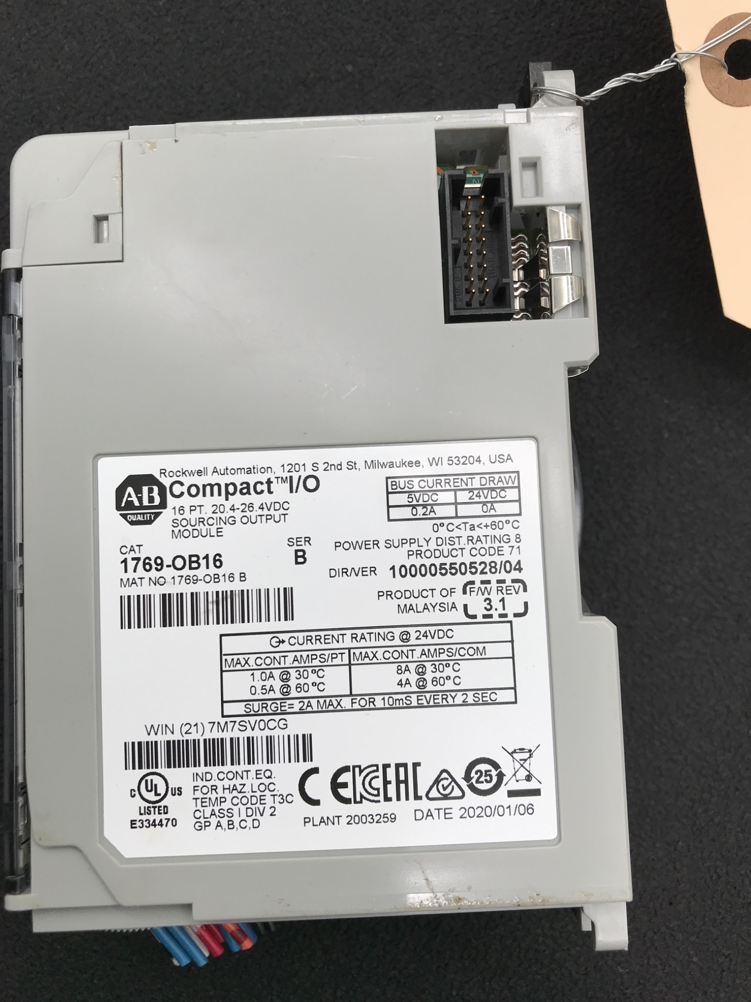 ALLEN BRADLEY 1769-OB16 /B CompactLogix Digital Output Module USED 4