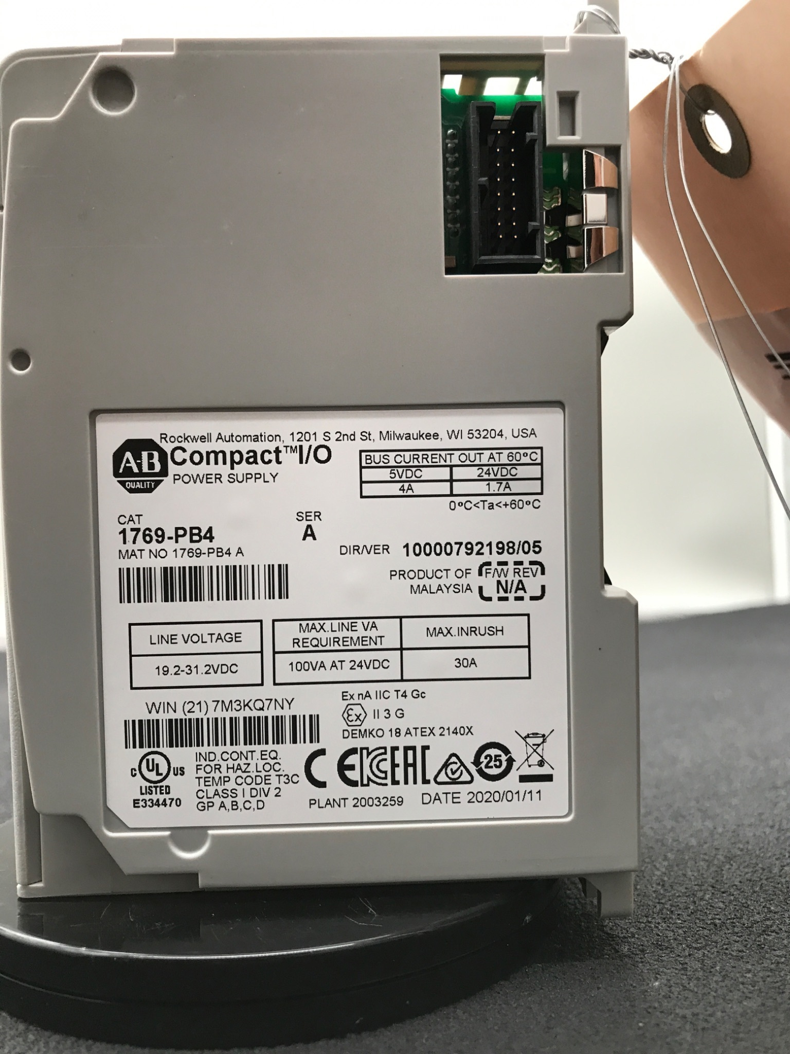 ALLEN BRADLEY 1769-PB4 /A Compact I/O Power Supply Unit USED 2