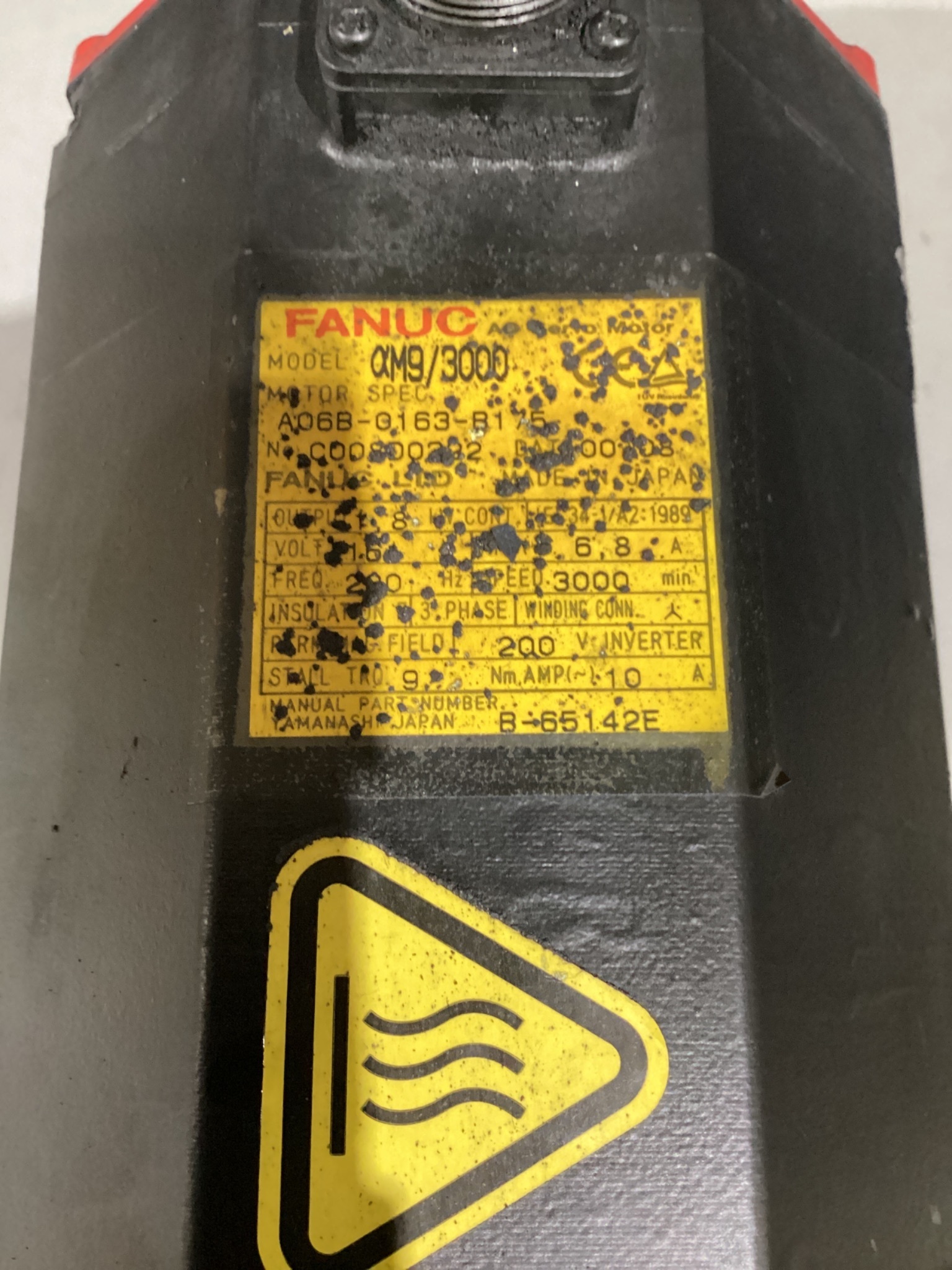 FANUC A06B-0163-B175 AC SERVO MOTOR 1.8KW 3000RPM TPR BRK USED 4