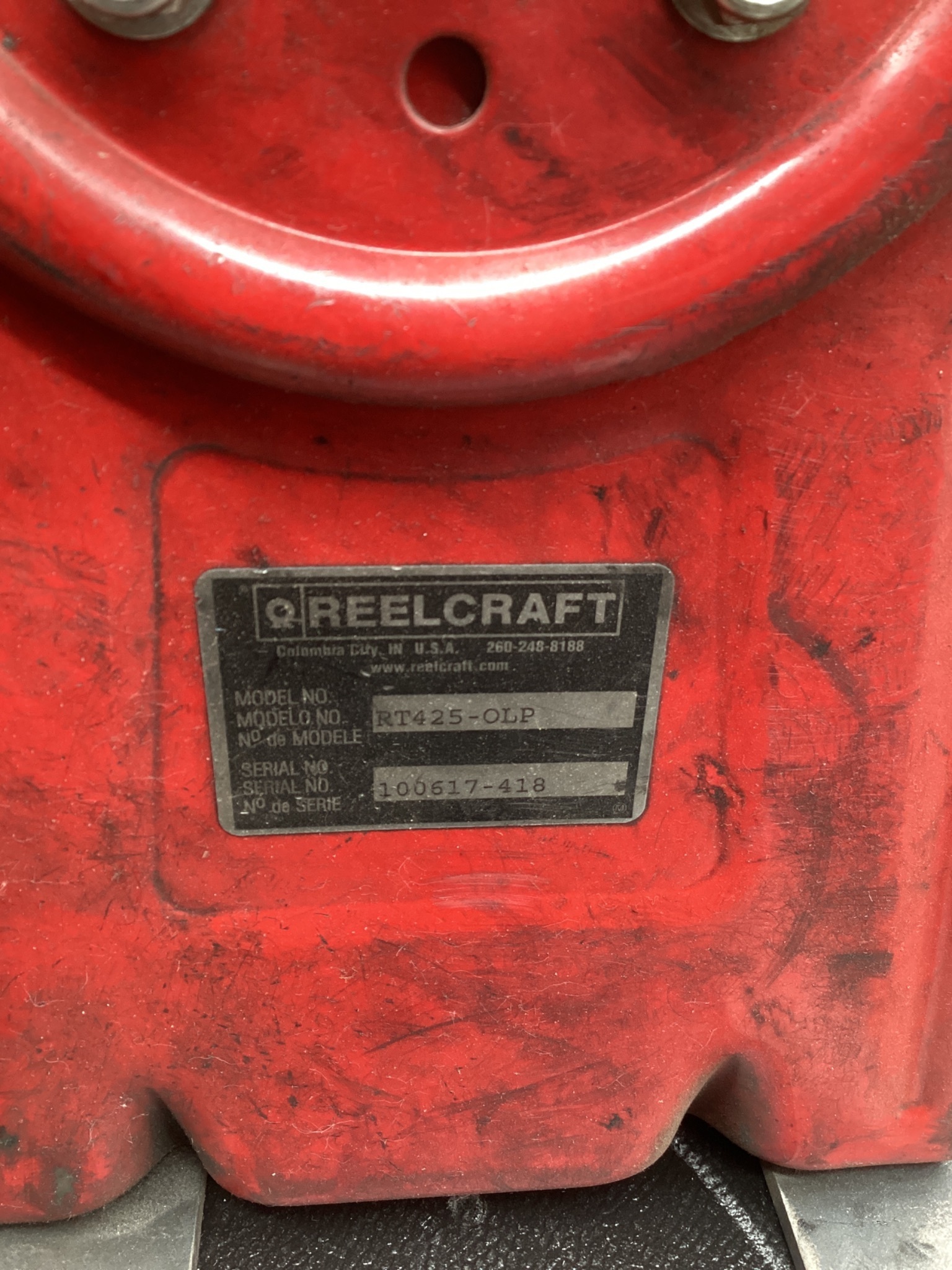 REELCRAFT RT425-OLP HOSE REEL 1/4IN X 25FT 300PSI AIR WATER USED 6