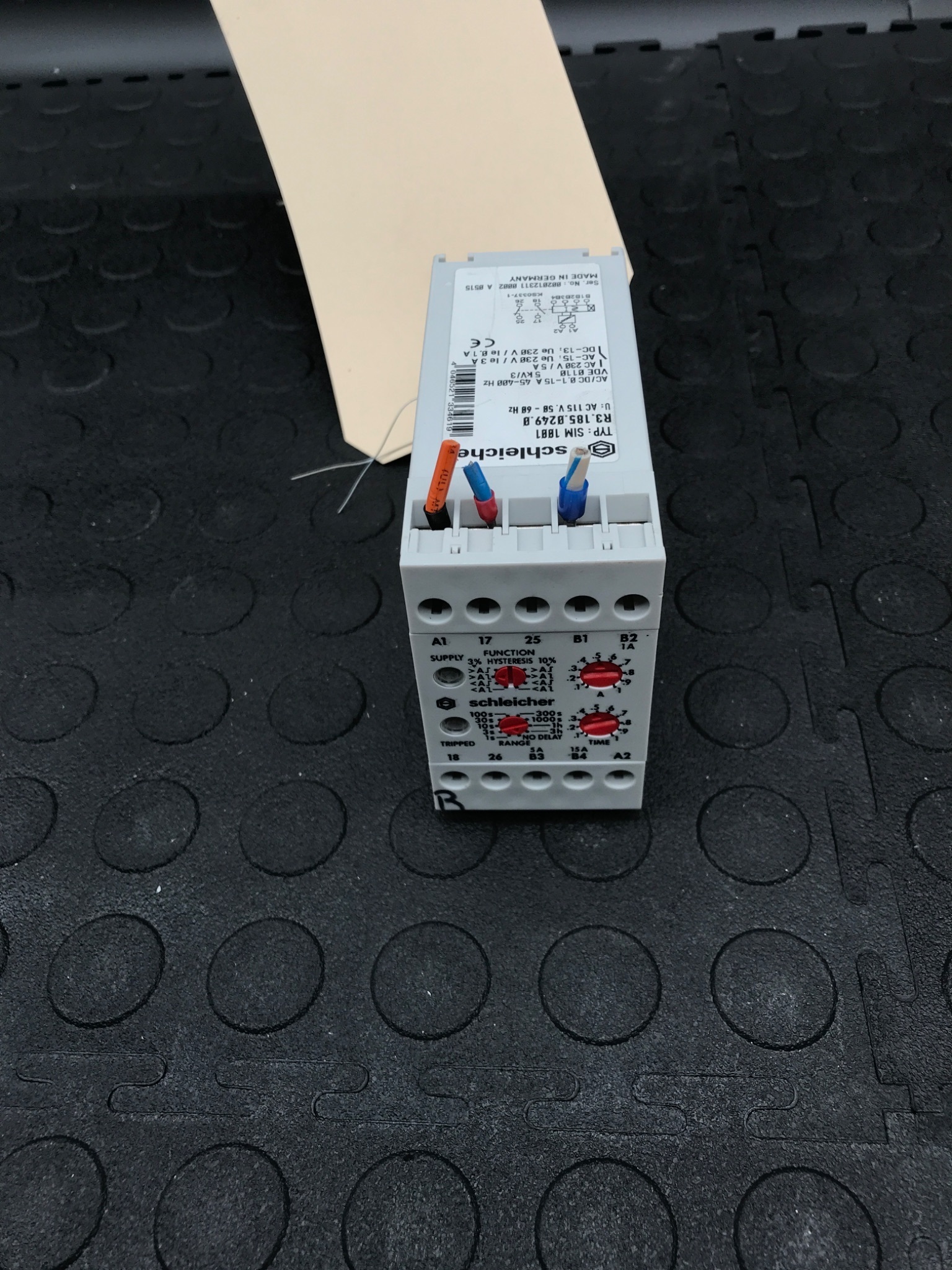 Schleicher SIM1001 230V AC Monitoring Relay 0.1–15A USED 1
