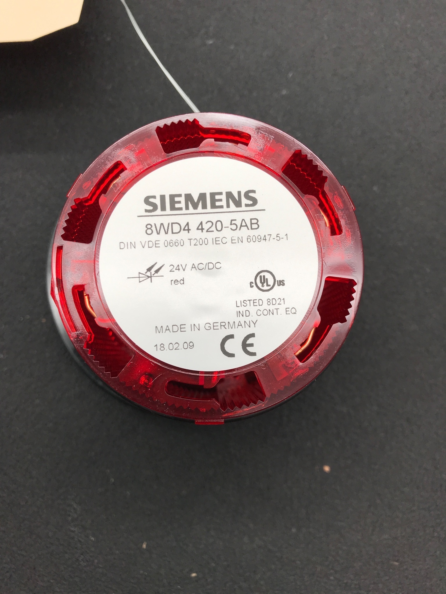 SIEMENS 8WD4 420-5AB RED LED SIGNAL TOWER MODULE 24V AC/DC USED 4