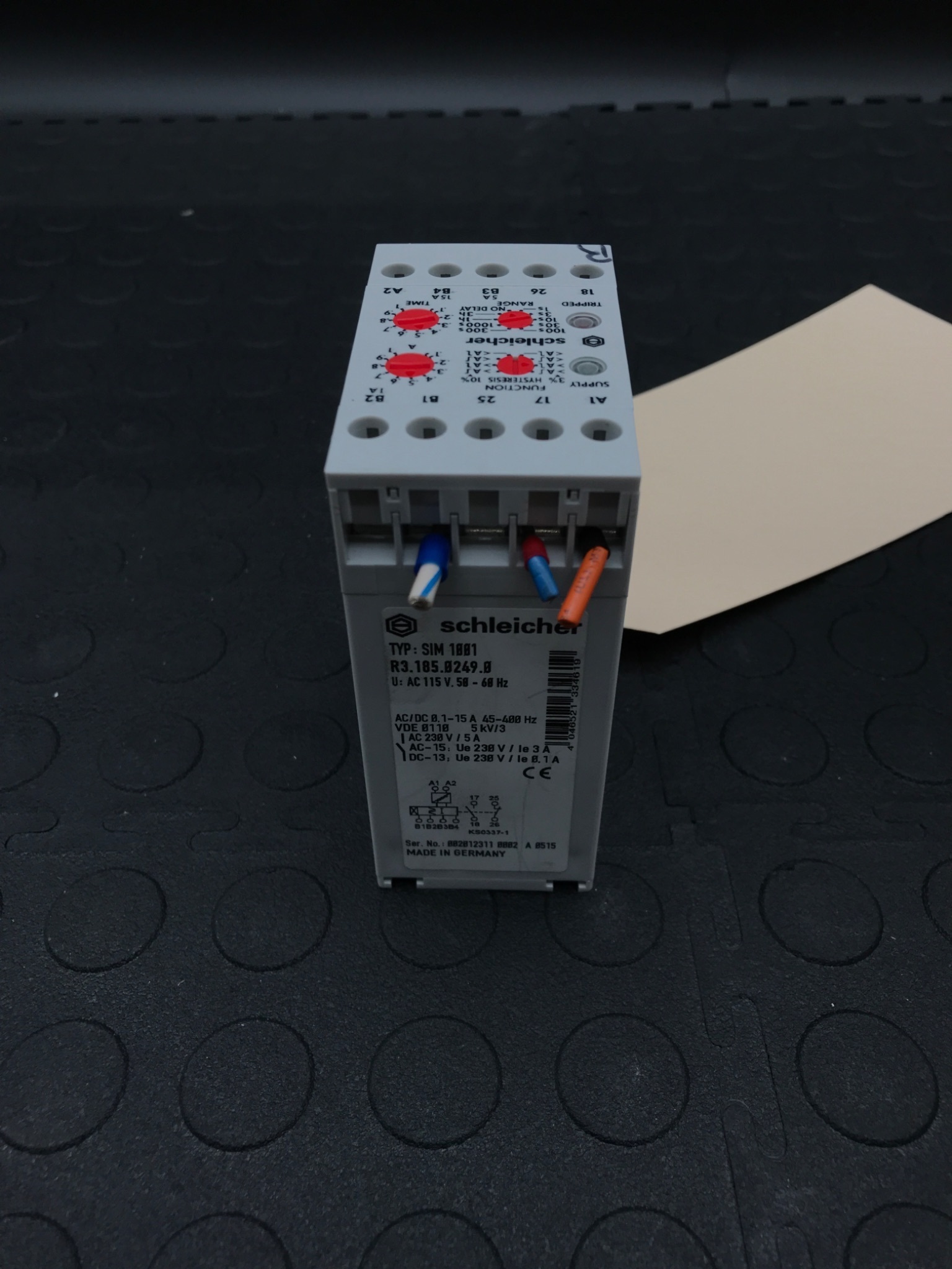 Schleicher SIM1001 230V AC Monitoring Relay 0.1–15A USED 4