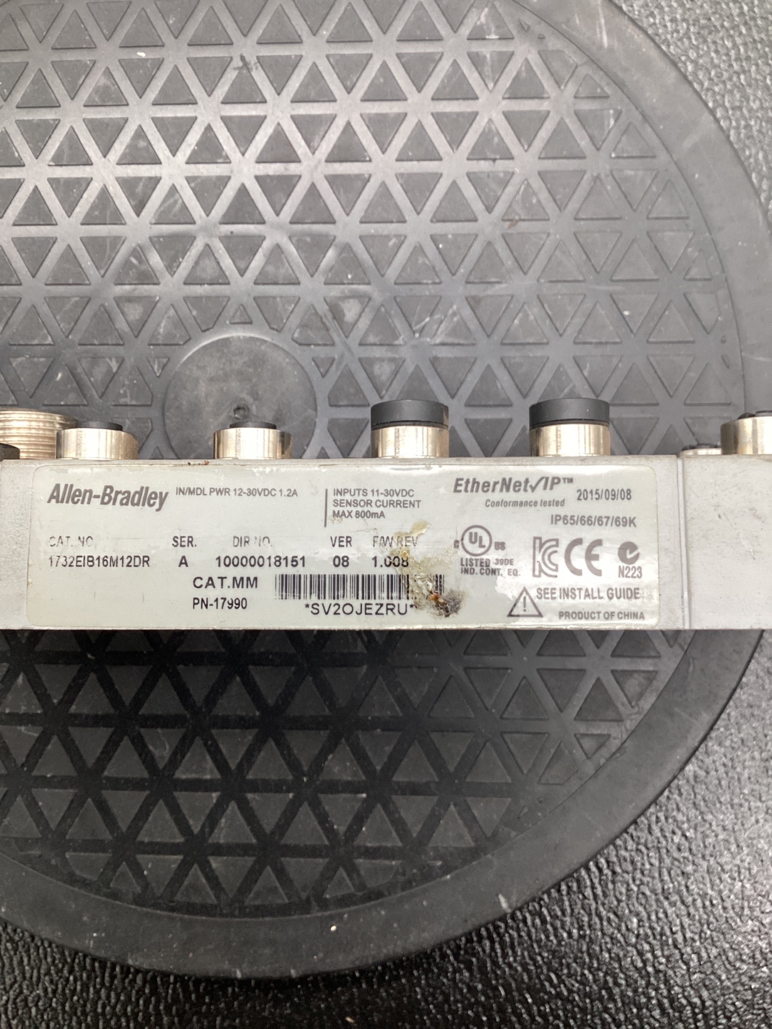 ALLEN-BRADLEY 1732E-IB16M12DR ARMORBLOCK 16PT INPUT MODULE 24VDC USED 5