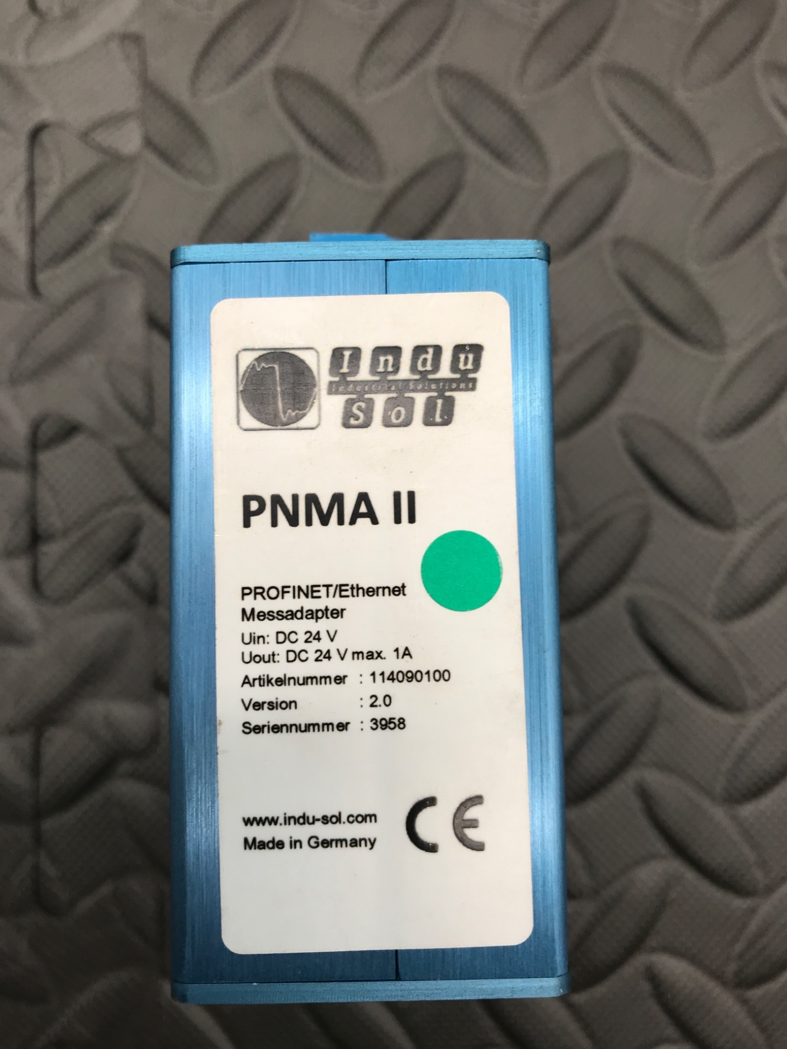 Indu-Sol 114090100 PNMA II PROFINET Measuring Point DIN-Rail Network Tap USED 5
