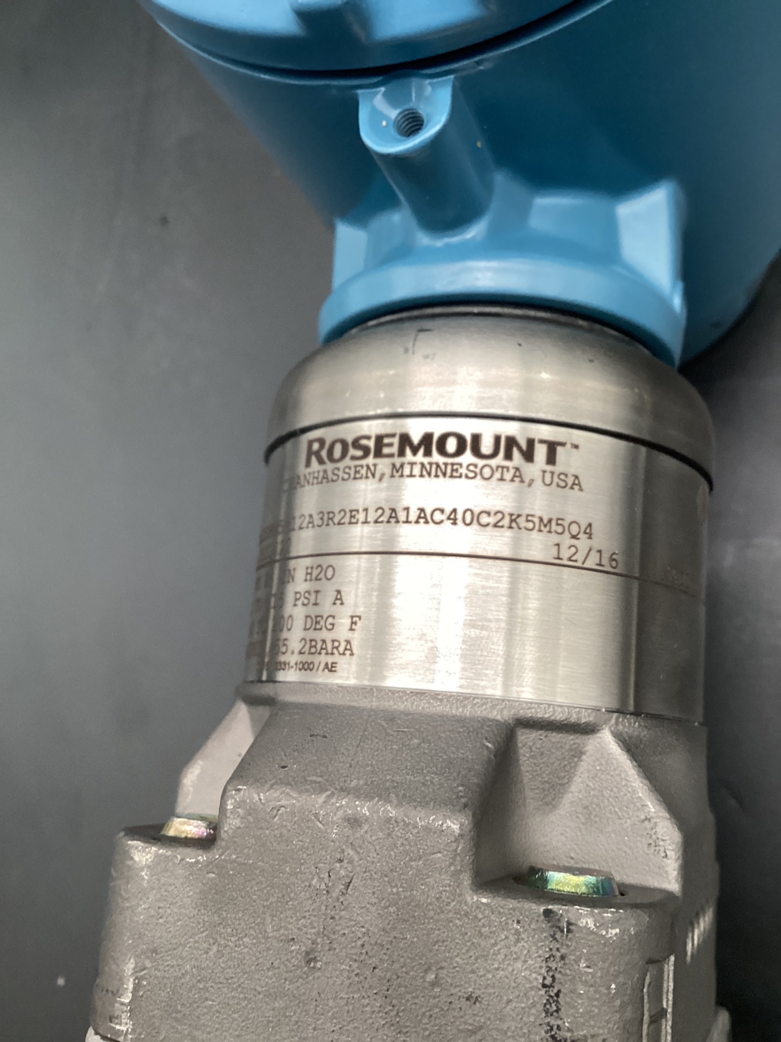 ROSEMOUNT 3051SMV5M12A3R2E12A1AC40C2K5M5Q4 PRESSURE TRANSMITTER USED 4