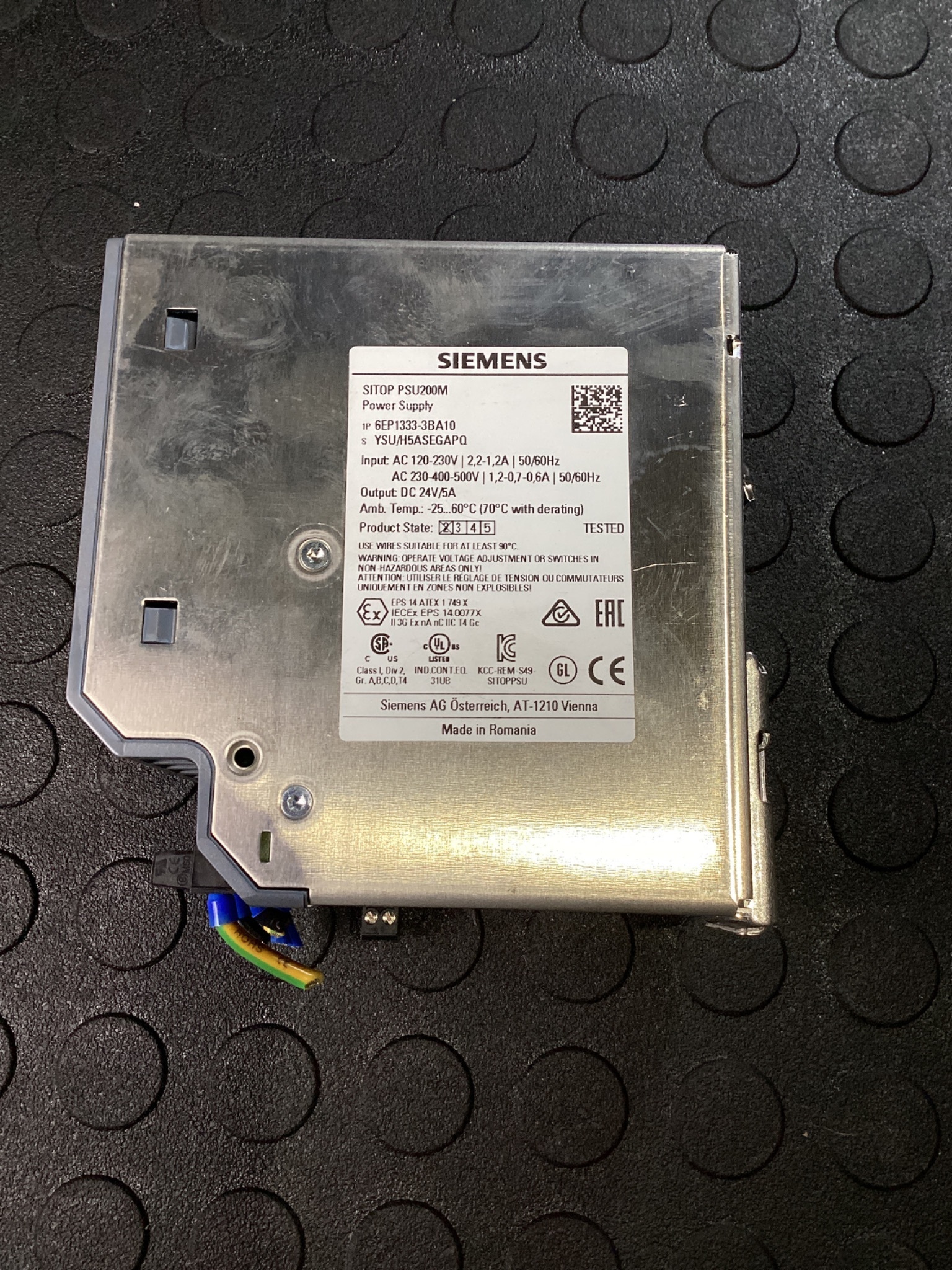 SIEMENS 6EP1333-3BA10 SITOP PSU200M 24V 5A Power Supply USED 3