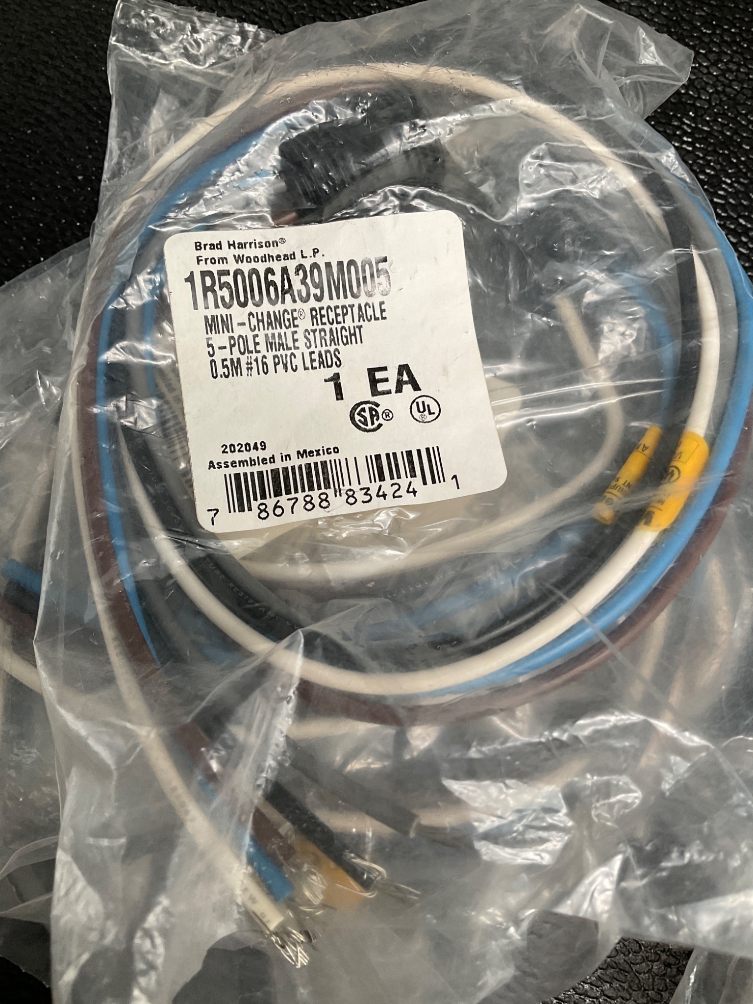 BRAD HARRISON 1R5006A35M005 M12 SENSOR CABLES LOT OF 6 USED 2