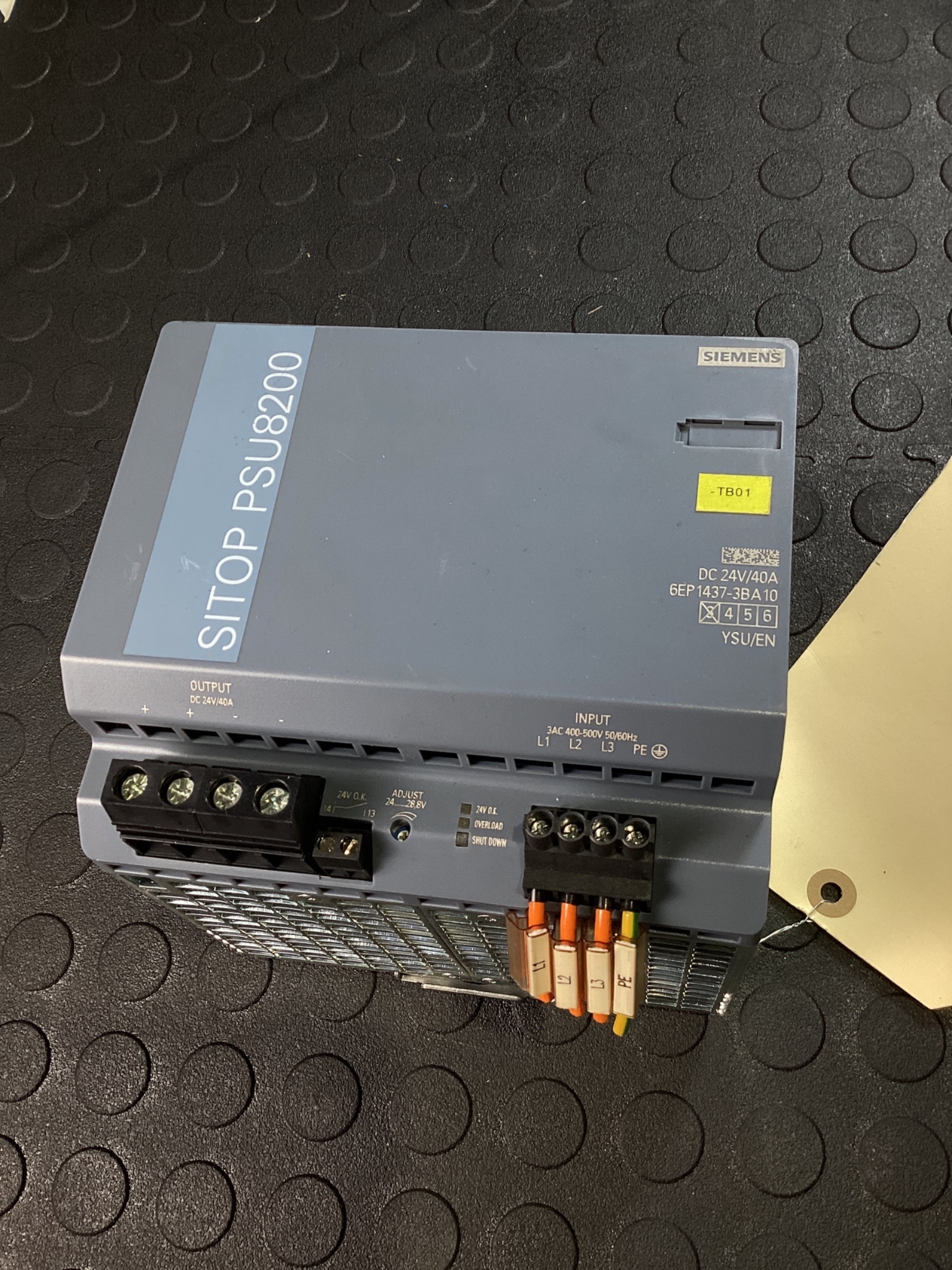 SIEMENS 6EP1437-3BA10 SITOP PSU8200 24V/40A DIN-Rail Power Supply USED 1