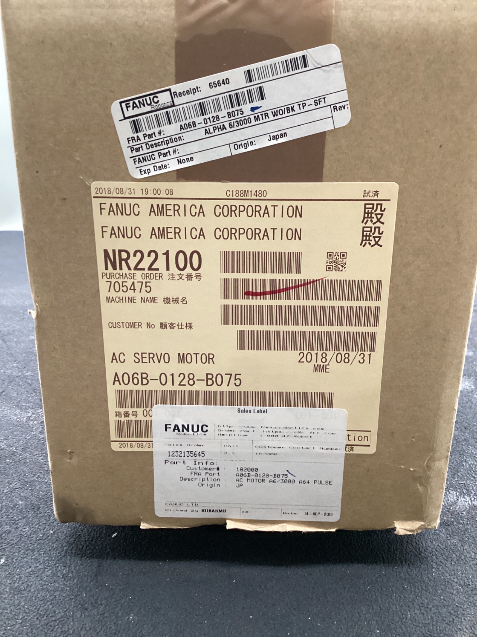 FANUC A06B-0128-B075 AC SERVO MOTOR ALPHA SERIES NEW 1